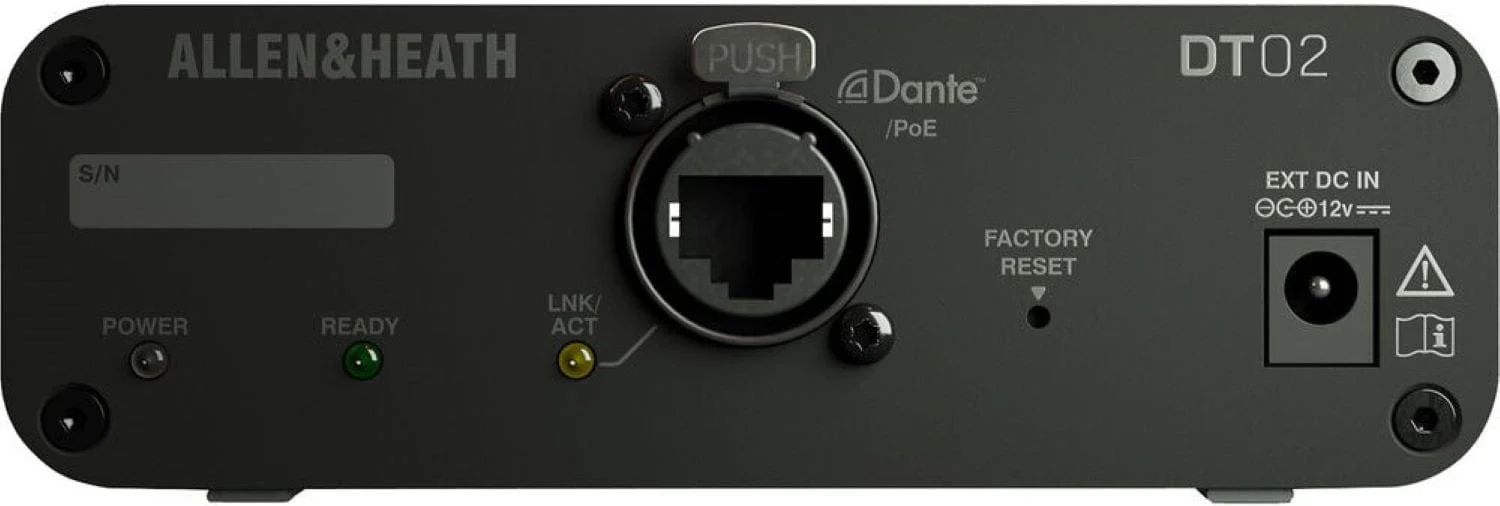 Allen & Heath AH-DT-02-X 2-Out Dante Output Expander with XLR/PoE/DC - Switchable 48kHz / 96kHz - Image 4
