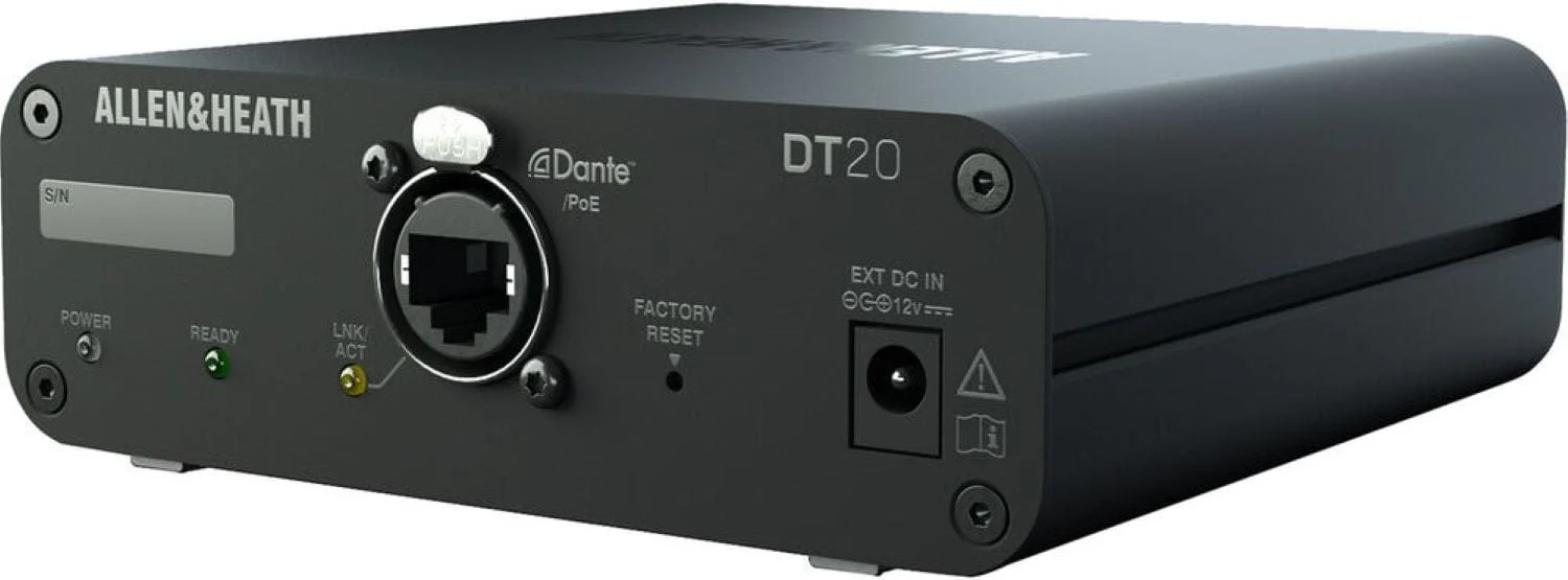 Allen & Heath AH-DT-20-X 2-In Dante Input Expander with dLive 96kHz Mic/Line Inputs/PoE/DC - Image 3