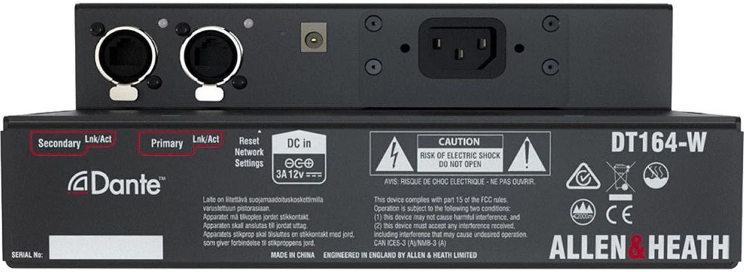 Allen & Heath AH-DT164-W 16 Input x 4 Output Dante Audio Expander Wall Box - 48kHz / 96kHz - Image 7