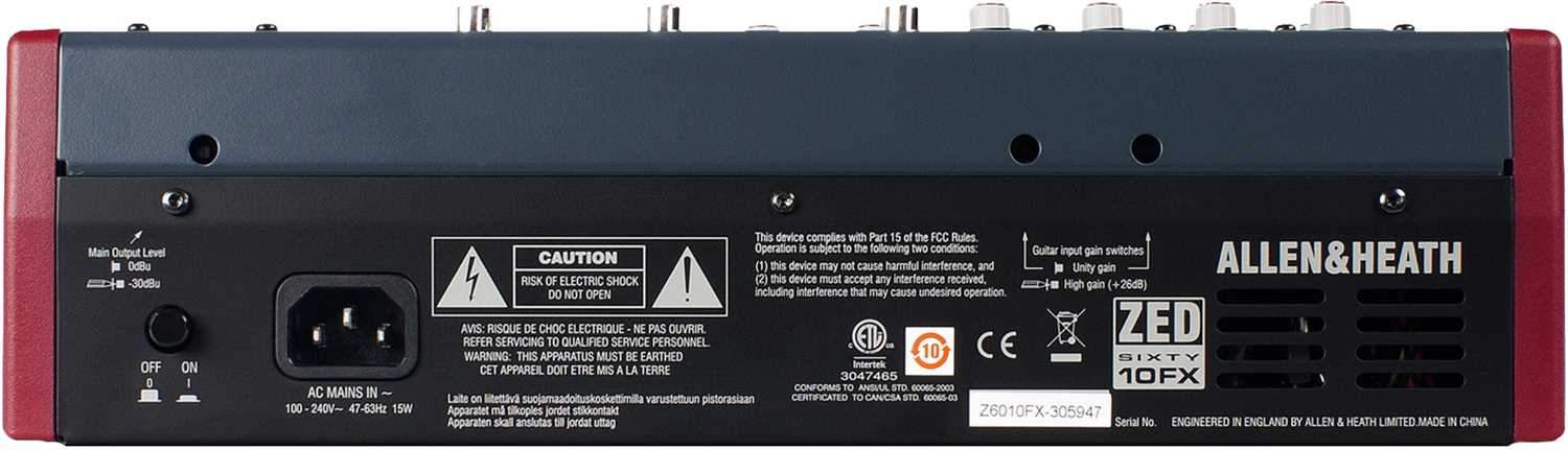 Allen & Heath ZED60-10FX PA Mixer with 60mm Faders - Image 2