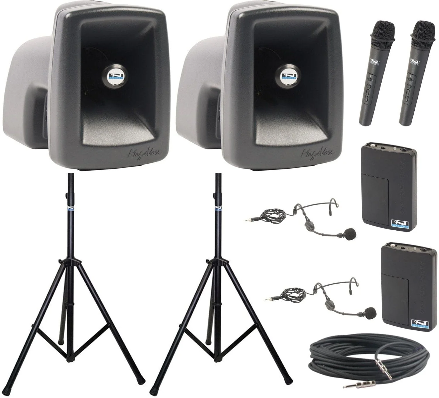 Anchor Audio 545425 MegaVox Pair COMP 4 - 2x Handheld / 2x Headband Wireless Microphones