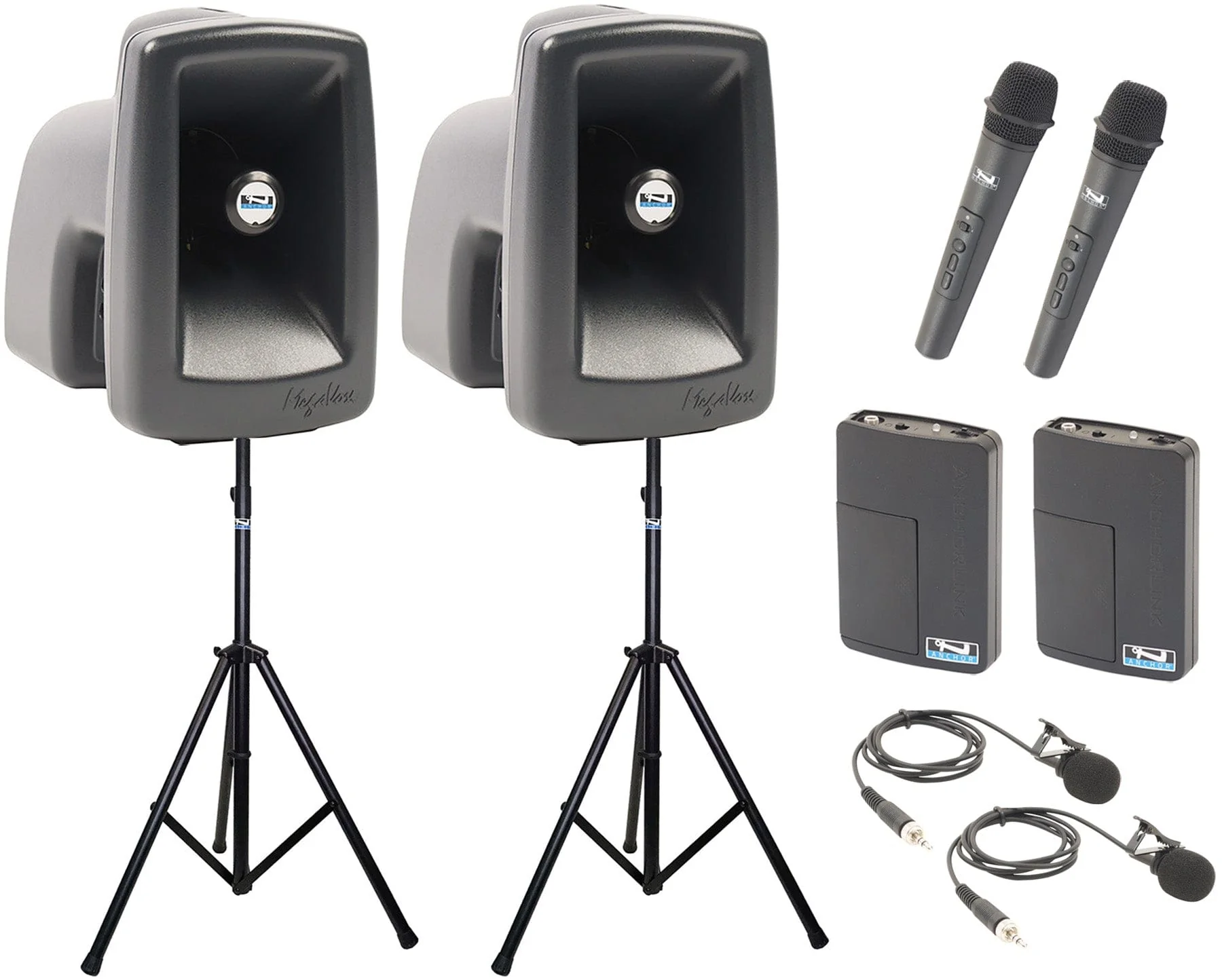 Anchor Audio 560430 MegaVox Pair AIR X4 - Anchor-Air / 2x Handheld / 2x Lapel Wireless Mics