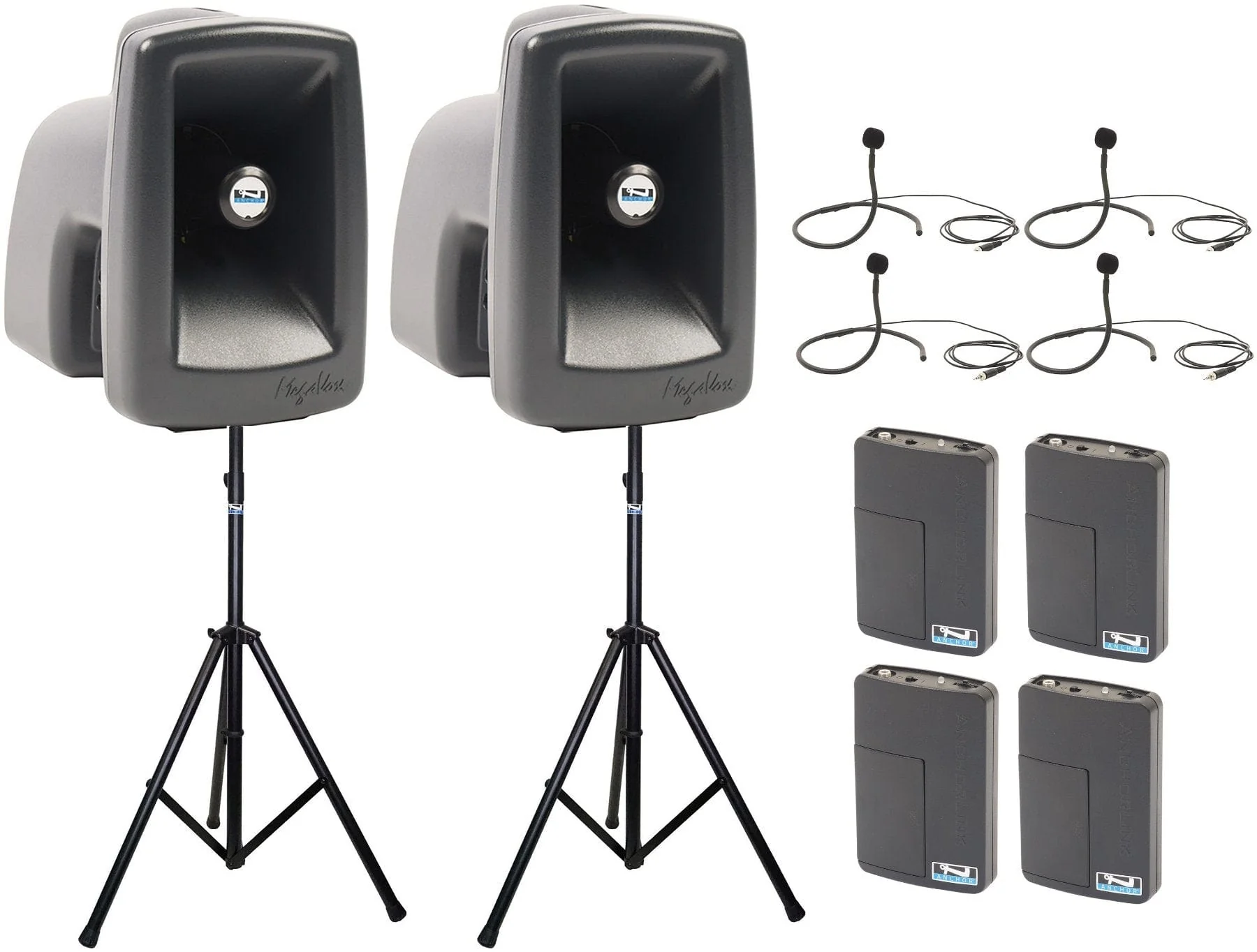 Anchor Audio 560470 MegaVox Pair AIR X4 - Anchor-Air / 4x Collar Wireless Microphones