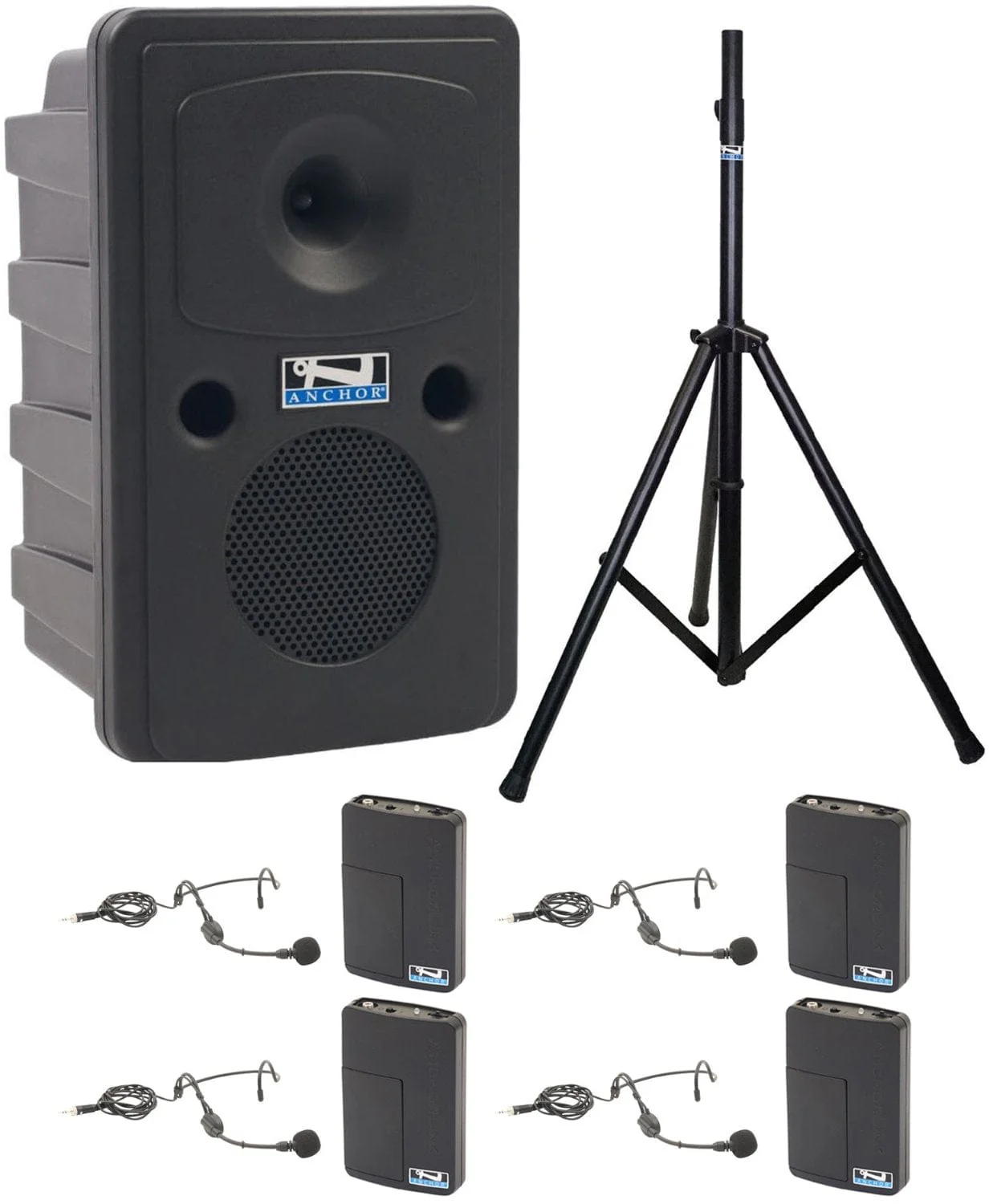 Anchor Audio 615450 Go Getter 2 System X4 - Anchor-Air / 4x Headband Wireless Microphones