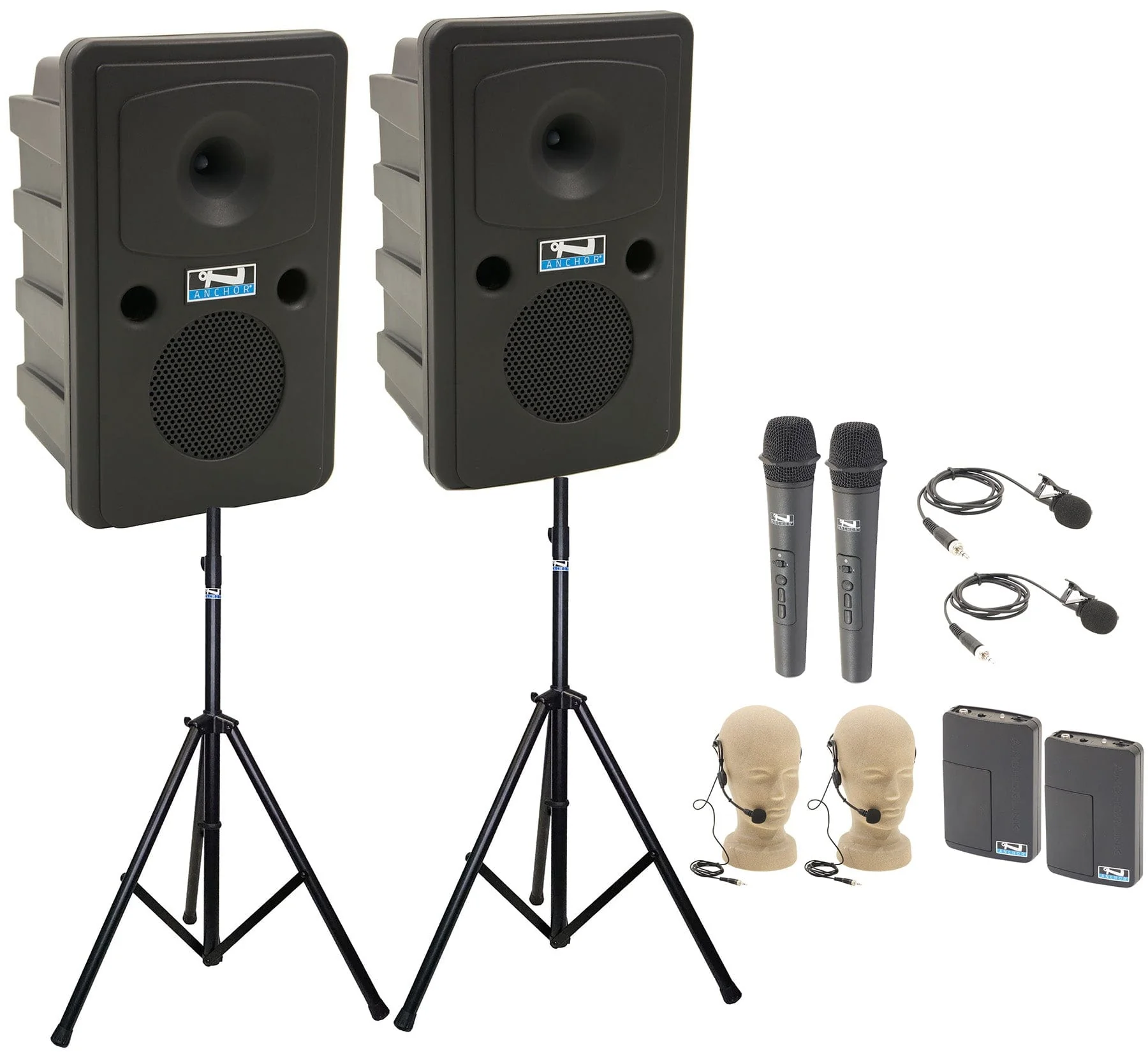 Anchor Audio 660429 Go Getter 2 Pair AIR X4 - Anchor-Air / 2x Handheld / 2x Lapel / 2x Headband Mics