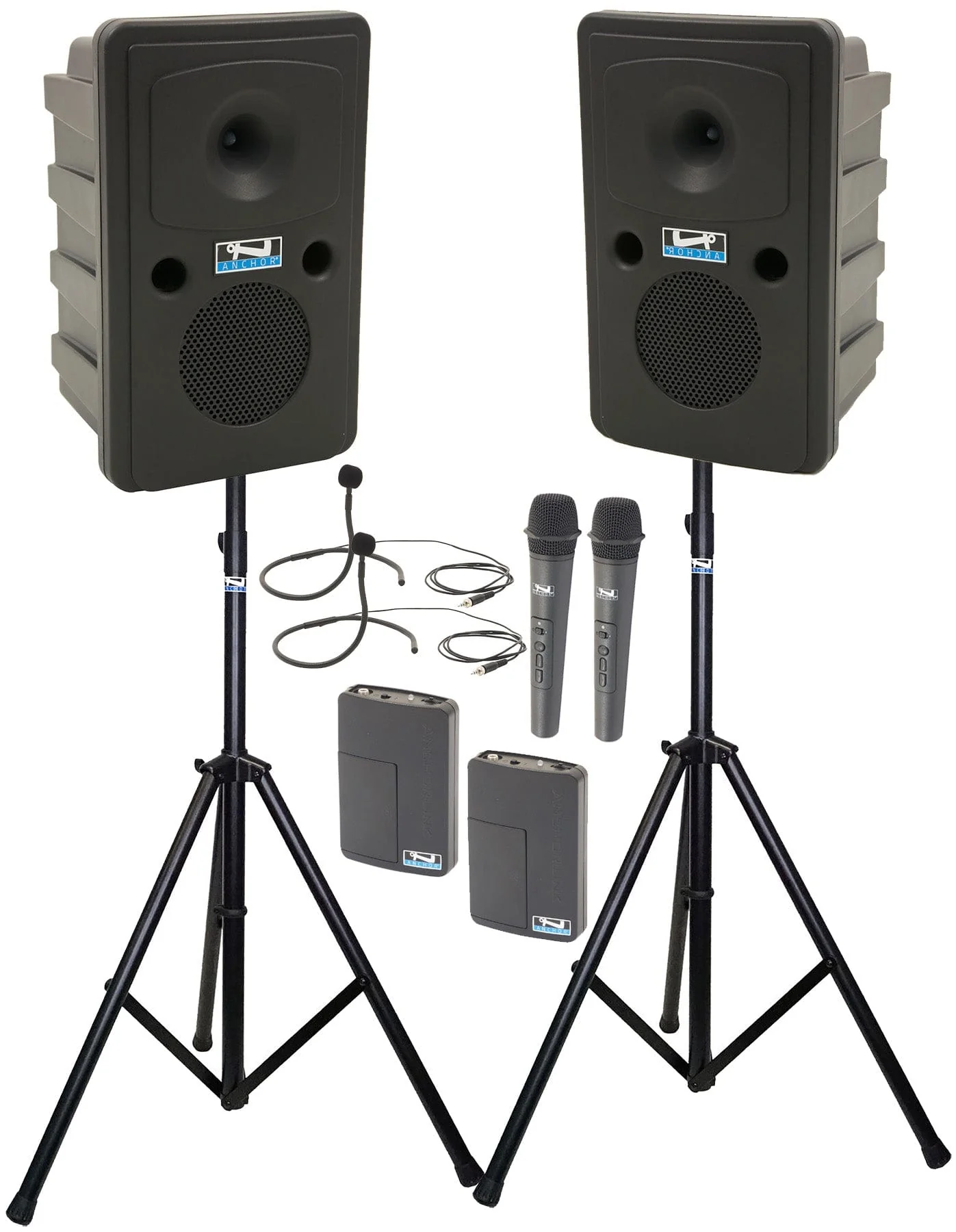 Anchor Audio 660435 Go Getter 2 Pair AIR X4 - Anchor-Air / 2x Handheld / 2x Collar Wireless Mics