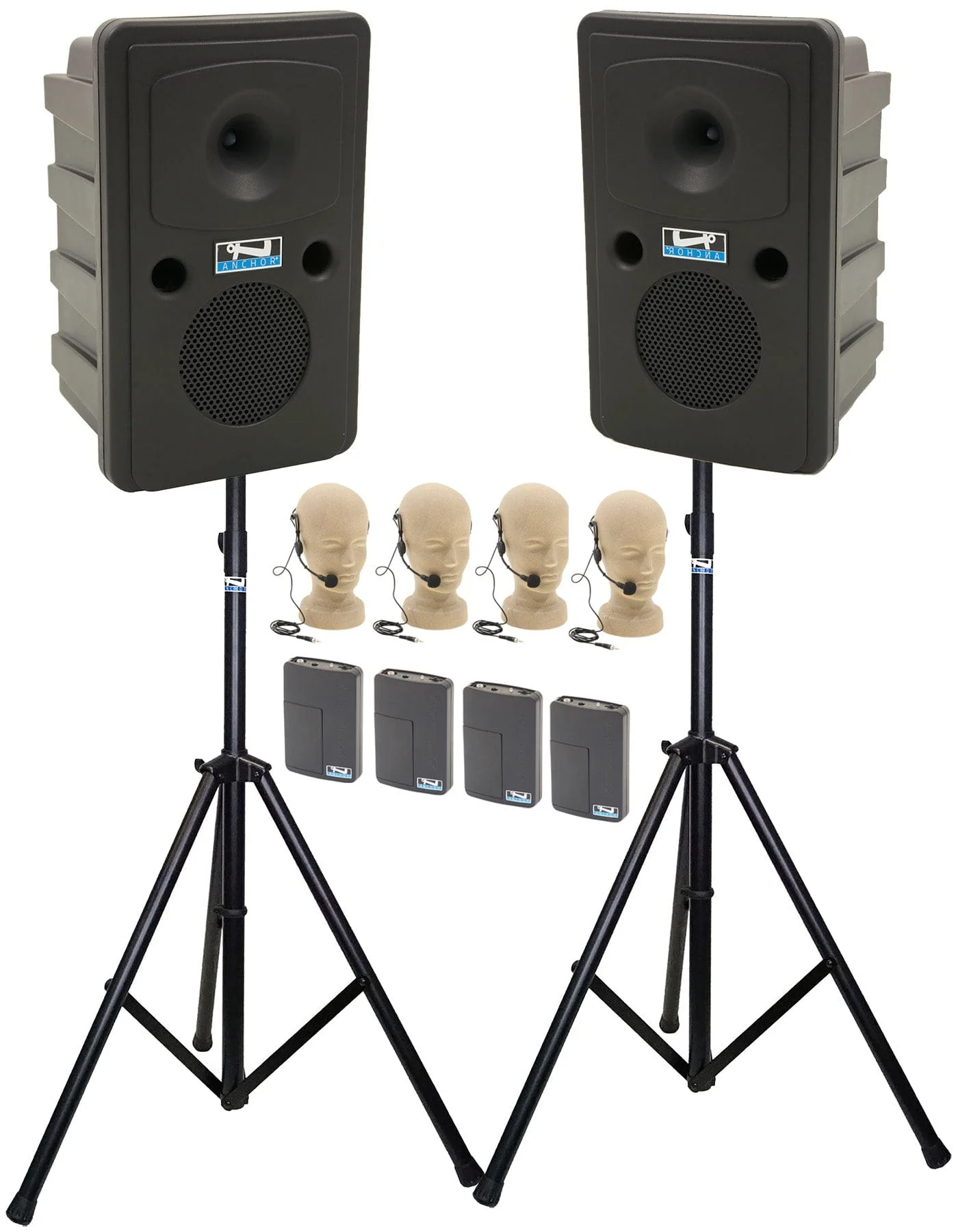 Anchor Audio 660450 Go Getter 2 Pair AIR X4 - Anchor-Air / 4x Headband Wireless Microphones