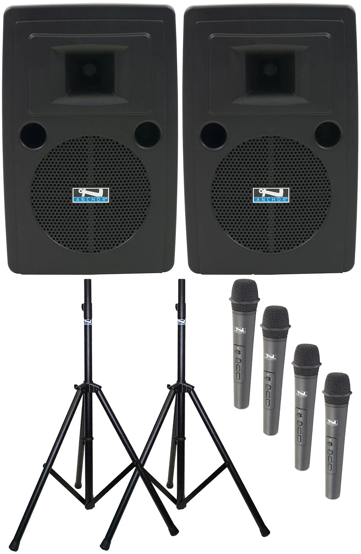 Anchor Audio 765400 Liberty 2 Pair AIRFLEX XR4 - Anchor-Air / 4x Handheld Wireless Microphones