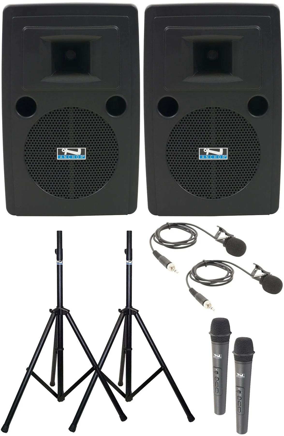 Anchor Audio 765430 Liberty 2 Pair AIRFLEX XR4 - Anchor-Air / 2x Handheld / 2x Lapel Wireless Mics
