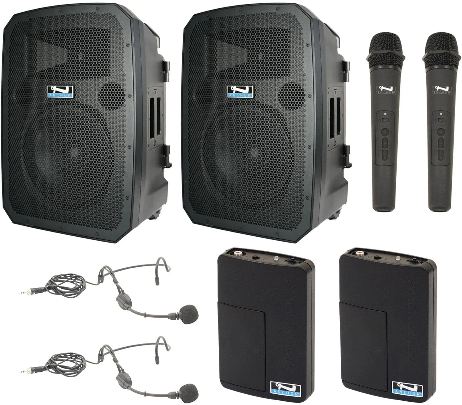 Anchor Audio 783425 Liberty 3 Hub Pair - AnchorLink 3 / AnchorFlex / 2x Handheld / 2x Headband Mics