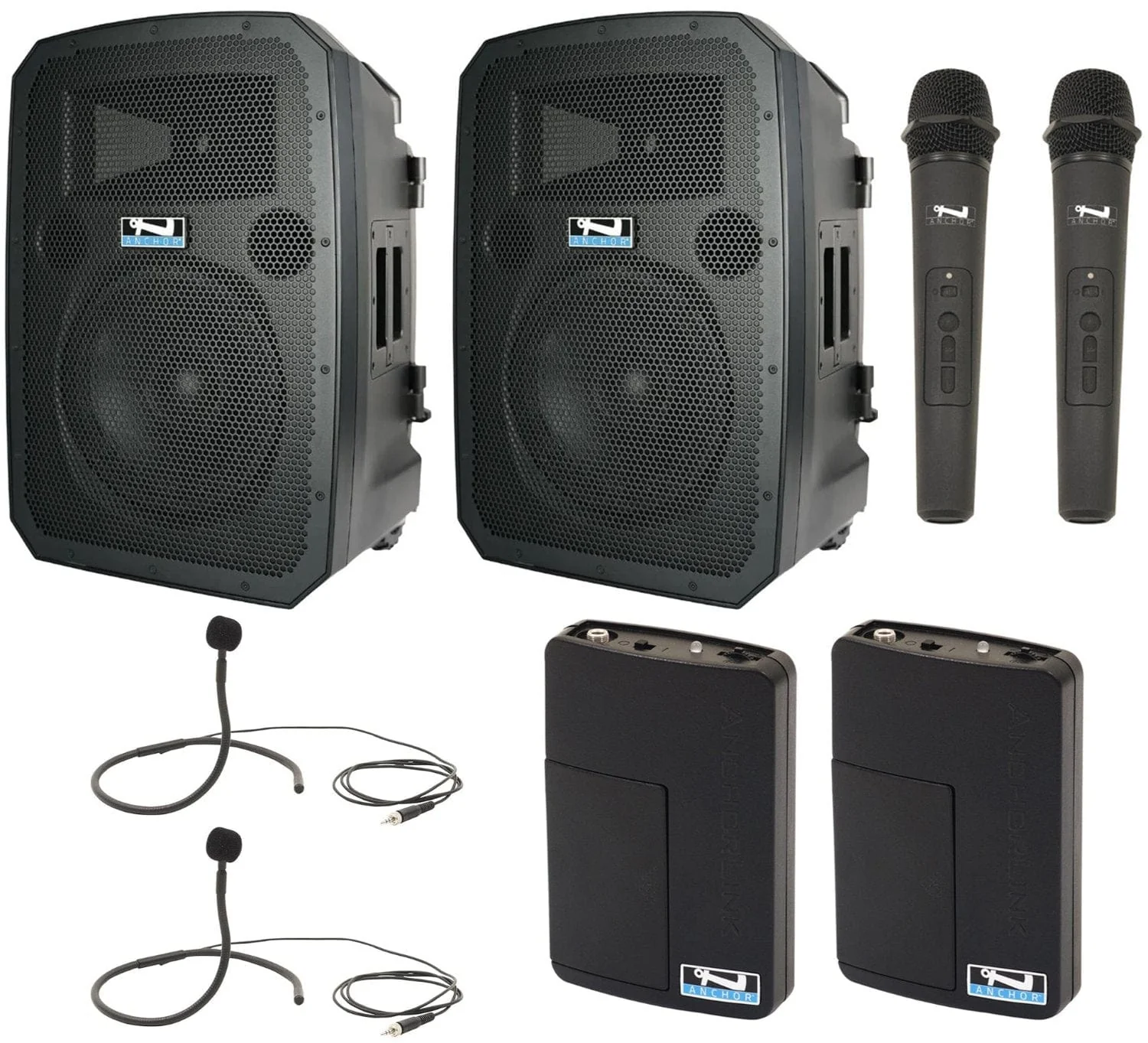 Anchor Audio 783435 Liberty 3 Hub Pair - AnchorLink 3 / AnchorFlex / 2x Handheld / 2x Collar Mics