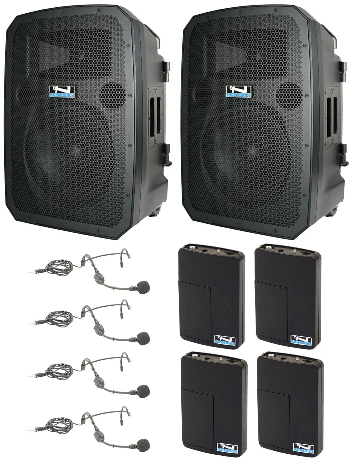 Anchor Audio 783450 Liberty 3 Hub Pair - AnchorLink 3 / AnchorFlex / 4x Headband Wireless Mics