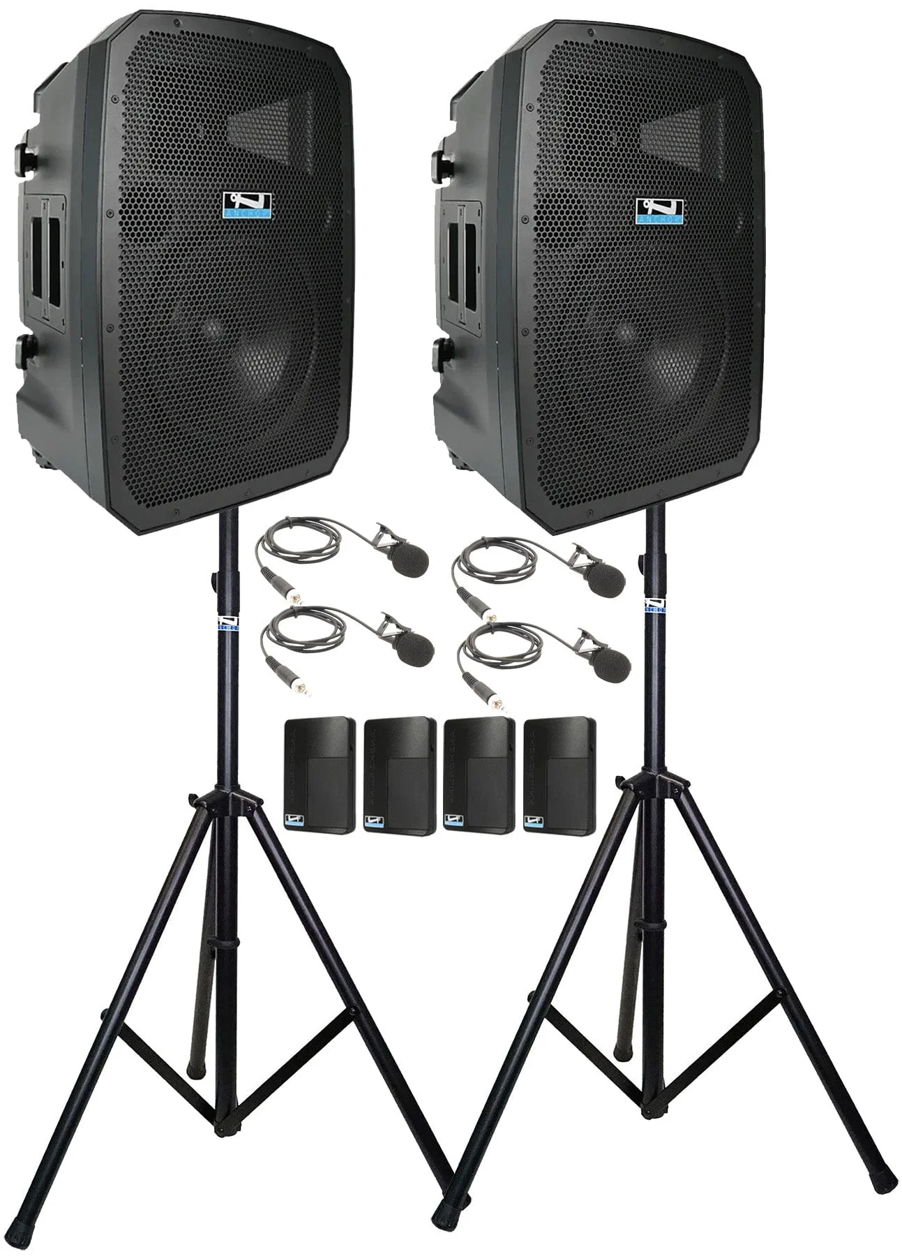Anchor Audio 789460 Liberty 3 Hub Connect Set - AnchorLink 3 / AnchorFlex / 4x Lapel Mics / Stands