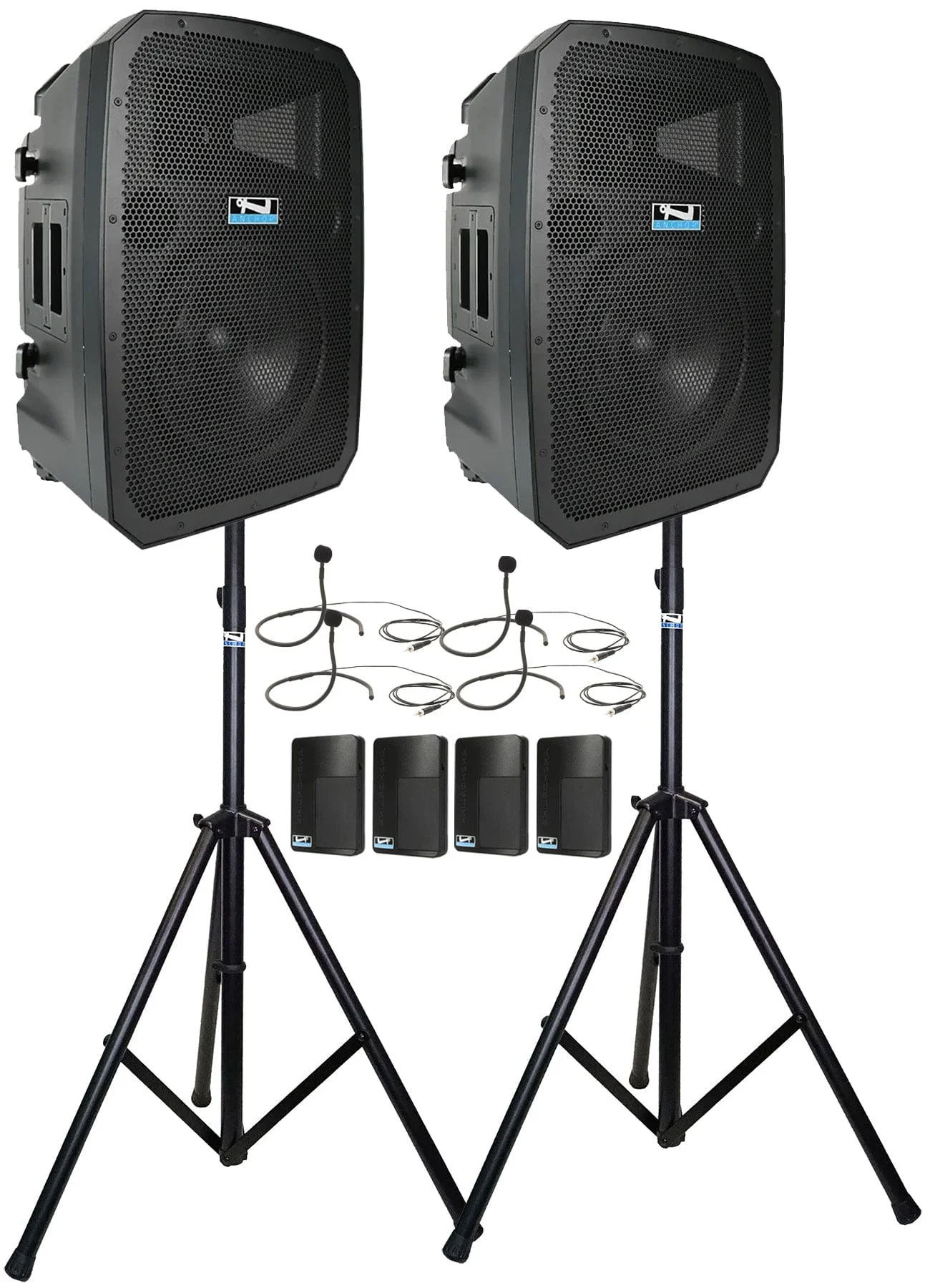 Anchor Audio 789470 Liberty 3 Hub Connect Set - AnchorLink 3 / AnchorFlex / 4x Collar Mics / Stands