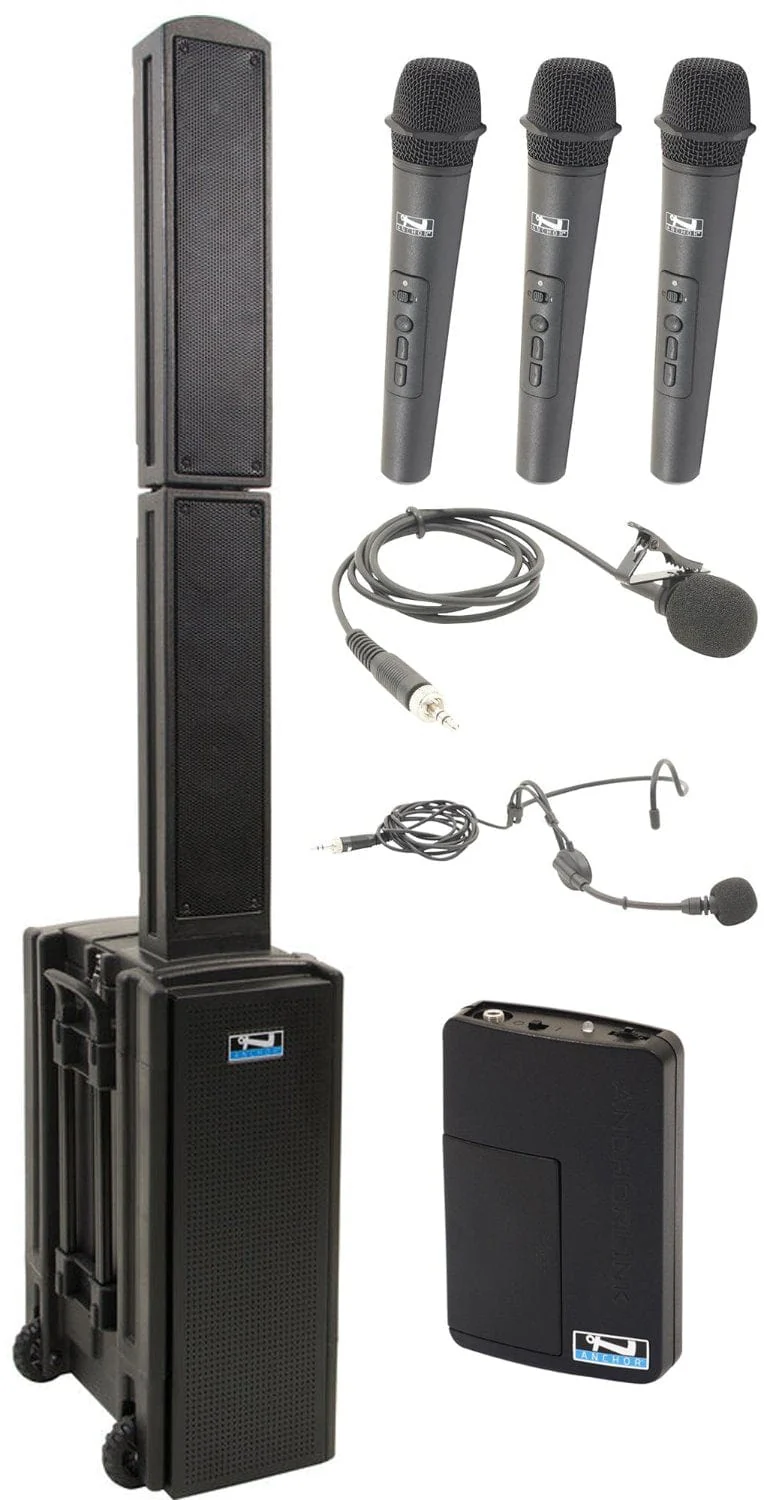 Anchor Audio 815439 Beacon 2 System X4 - Anchor Air / 3x Handheld / 1x Lapel / 1x Headband Mics
