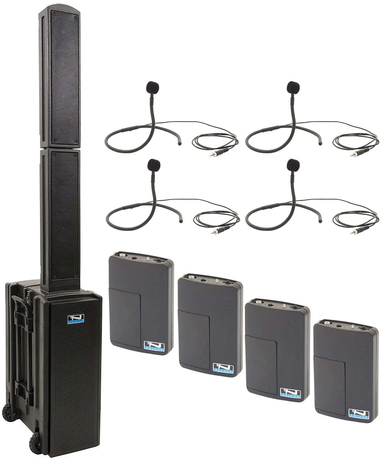 Anchor Audio 815470 Beacon 2 System X4 - Anchor Air / 4x Collar Wireless Microphones