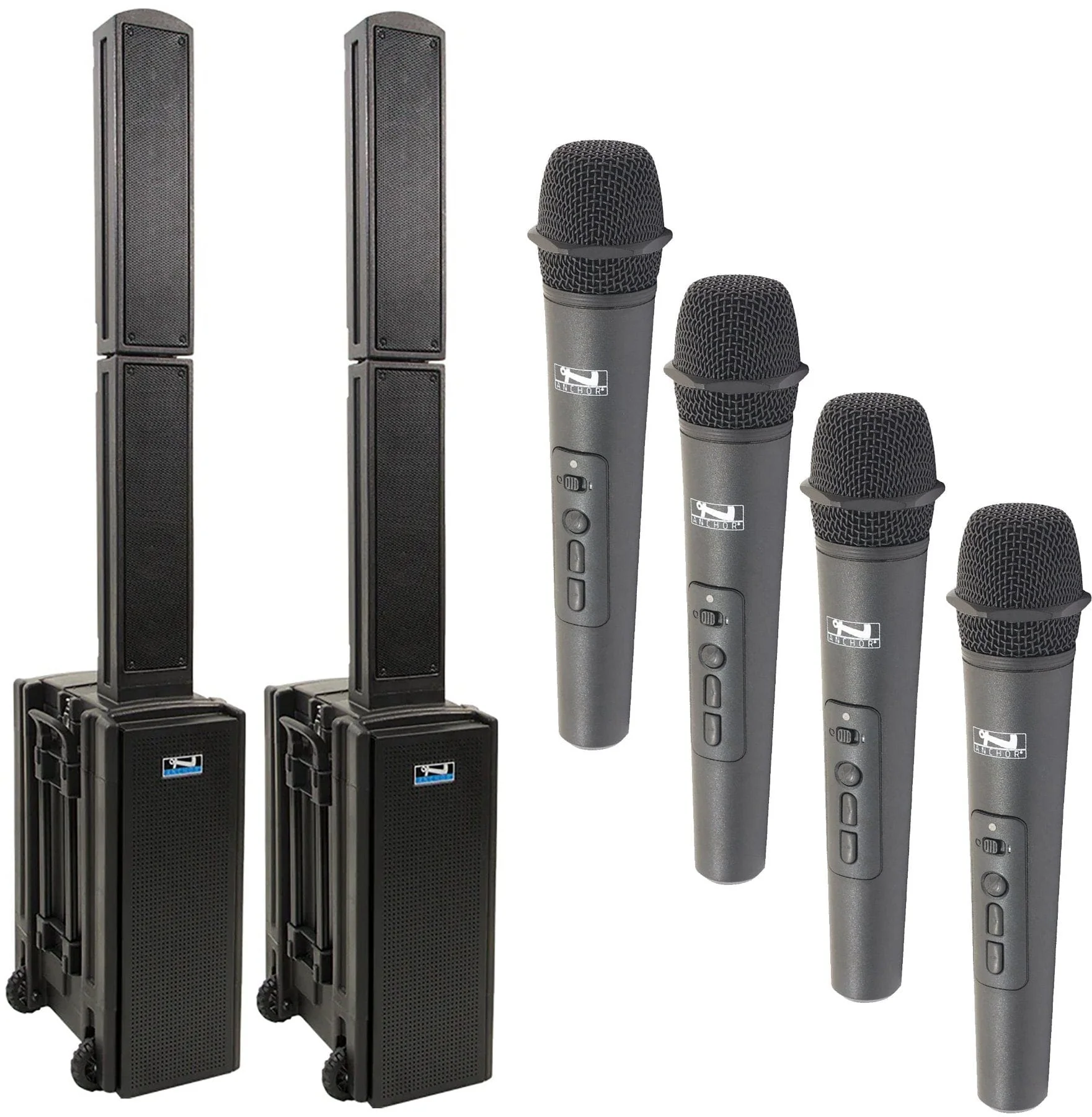 Anchor Audio 865400 Beacon 2 Pair AIRFLEX XR4 - Anchor Air / 4x Handheld Wireless Microphones