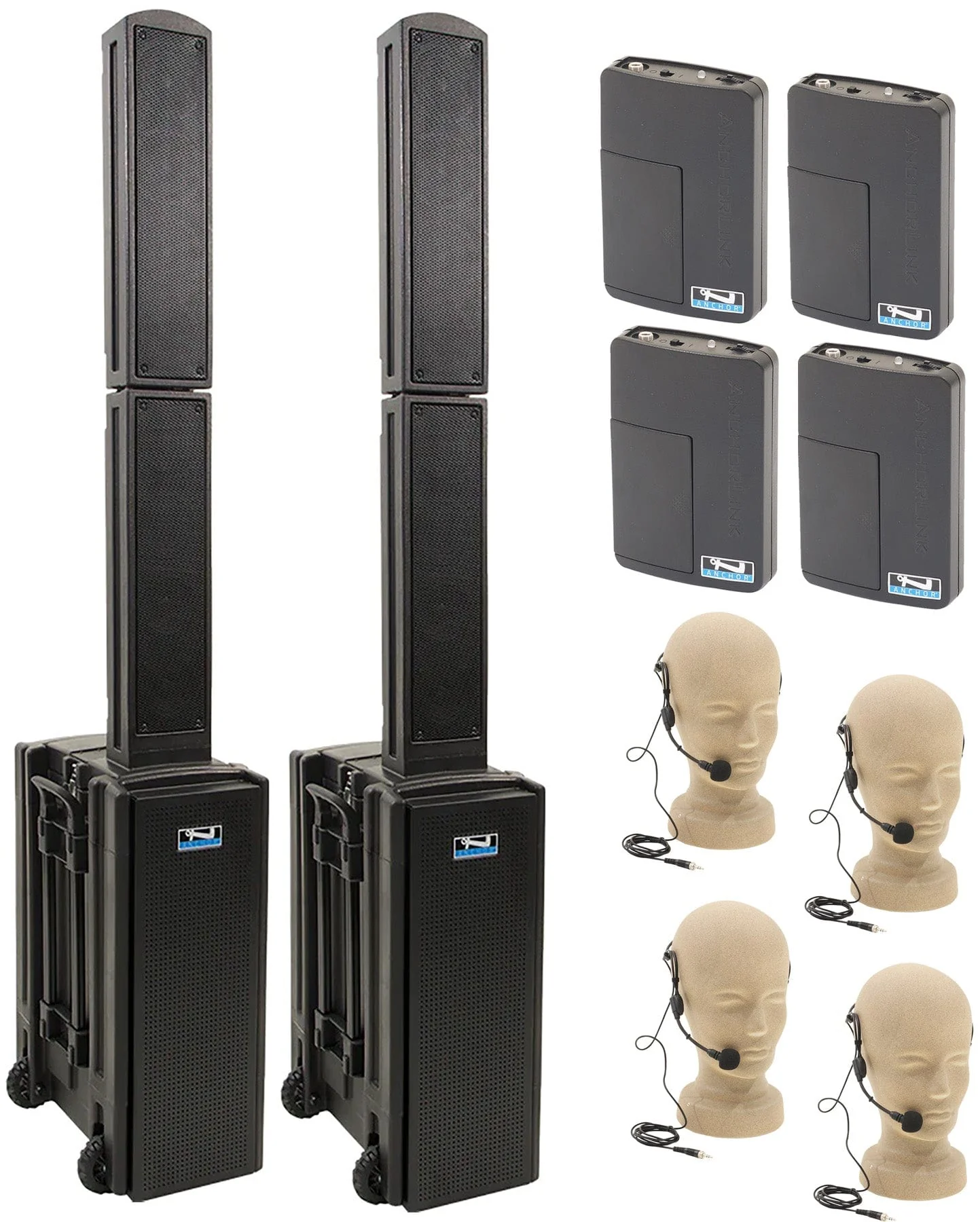 Anchor Audio 865450 Beacon 2 Pair AIRFLEX XR4 - Anchor Air / 4x Headband Wireless Microphones