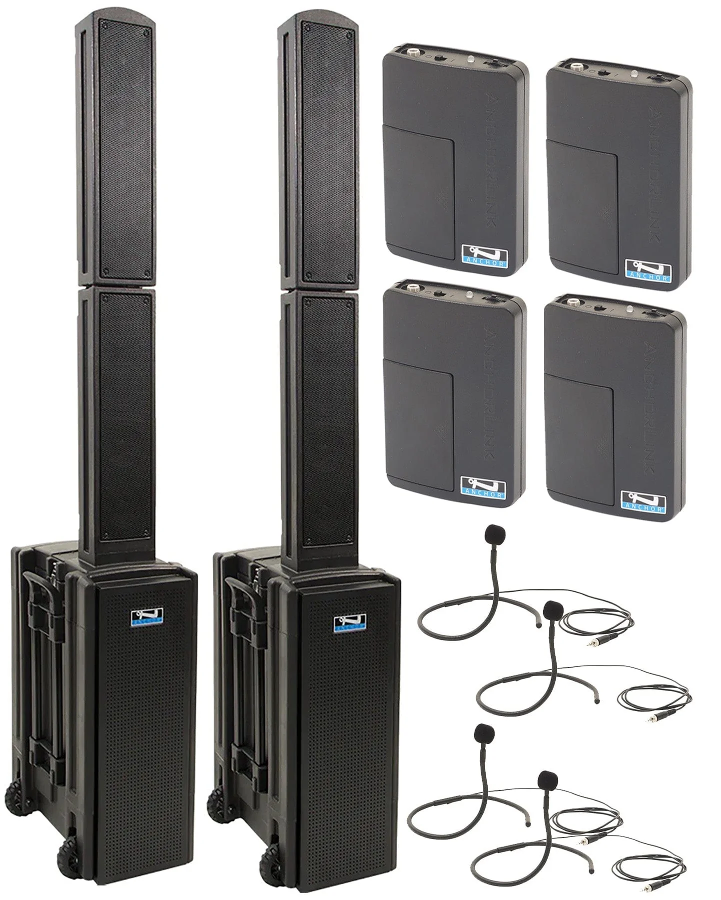 Anchor Audio 865470 Beacon 2 Pair AIRFLEX XR4 - Anchor Air / 4x Collar Wireless Microphones