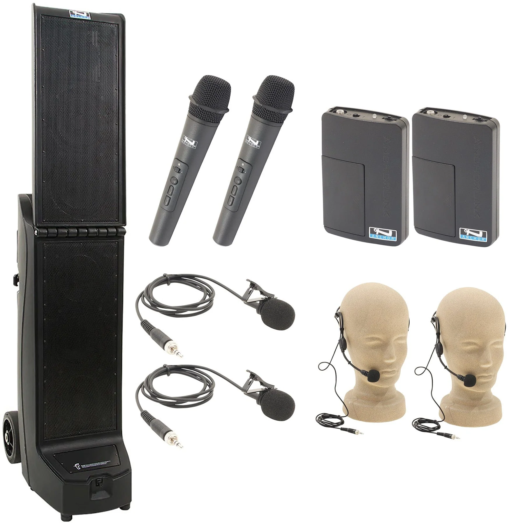 Anchor Audio 915429 Bigfoot 2 System X4 - Anchor-Air / 2x Handheld / 2x Lapel / 2x Headband Mics