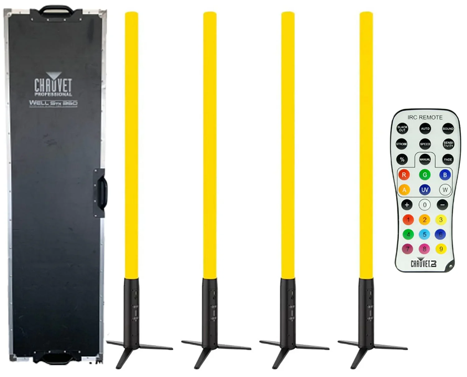 ChauvetPro WELLSTX360X4 WELL STX360 4-Pack with W-DMX and IR Remote