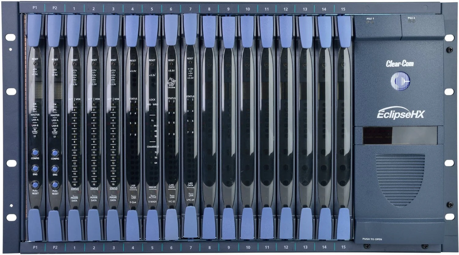 Clear-Com Eclipse HX-OMEGA 64P Frame with 15 Card Slots - 64 Ports - Image 2