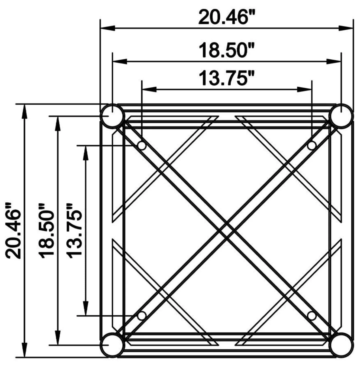 DuraTruss DT-GP20-10FT 10-Foot 20.5-Inch End Plated Square Truss - Image 2