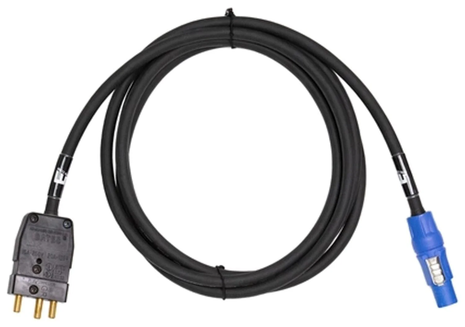 ETC DPA-B Stage Pin Plug to Powercon Receptacle (Blue), Ul 1573, 5-Foot/1.5-Meter Cable, Black