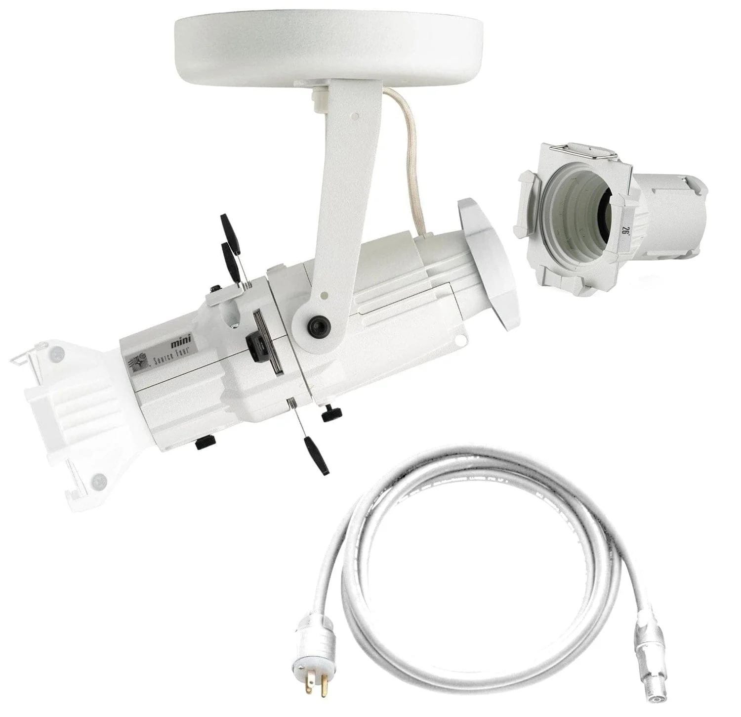 ETC Source Four Mini Gallery LED Ellipsoidal 2700 K - 26-Degree Lens Tube with Edison Plug - White (Canopy)