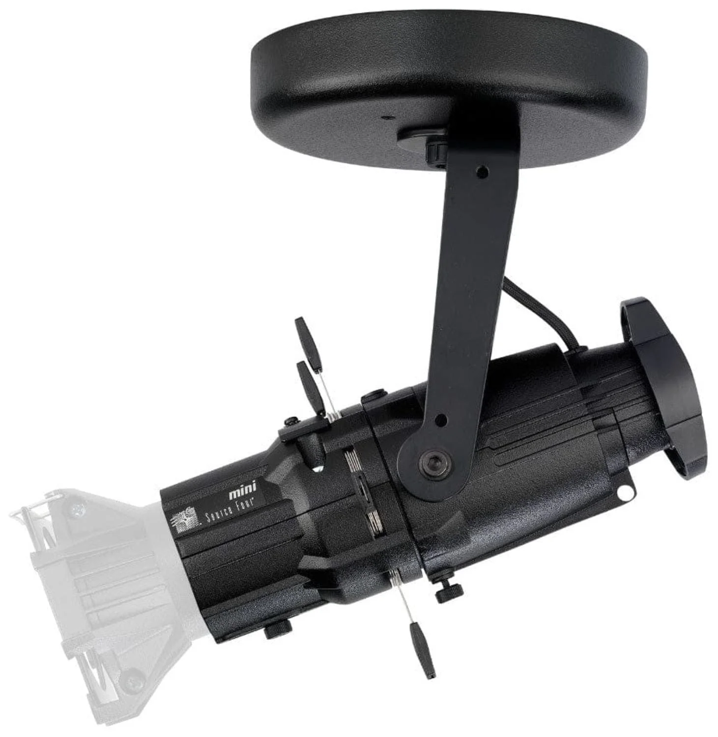 ETC Source Four Mini LED Ellipsoidal 4000 K with 26-Degree Lens Tube and Edison Plug - Black (Canopy) - Image 2