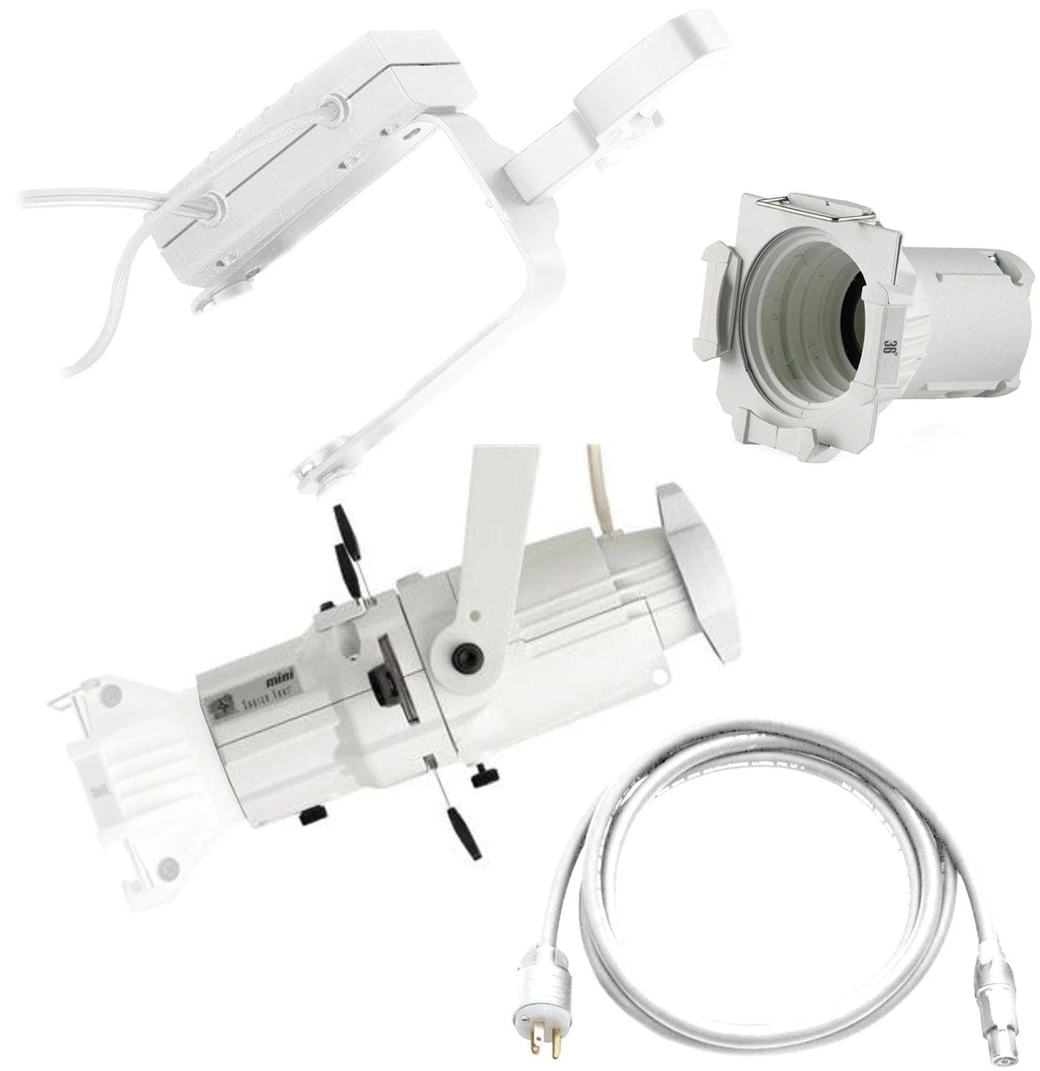 ETC Source Four Mini LED Ellipsoidal 4000 K with 36-Degree Lens Tube and Edison Plug - White (Portable)