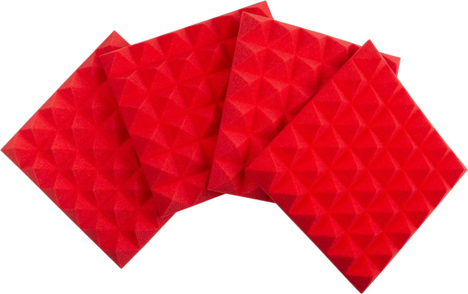 Gator GFW-ACPNL1212PRED-4PK 4-Pack of 12x12x2-inch Pyramid Foam Red