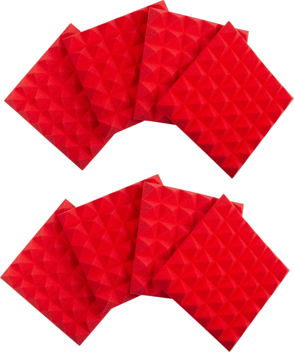 Gator GFW-ACPNL1212PRED-8PK 8-Pack of 12x12x2-inch Pyramid Foam Red