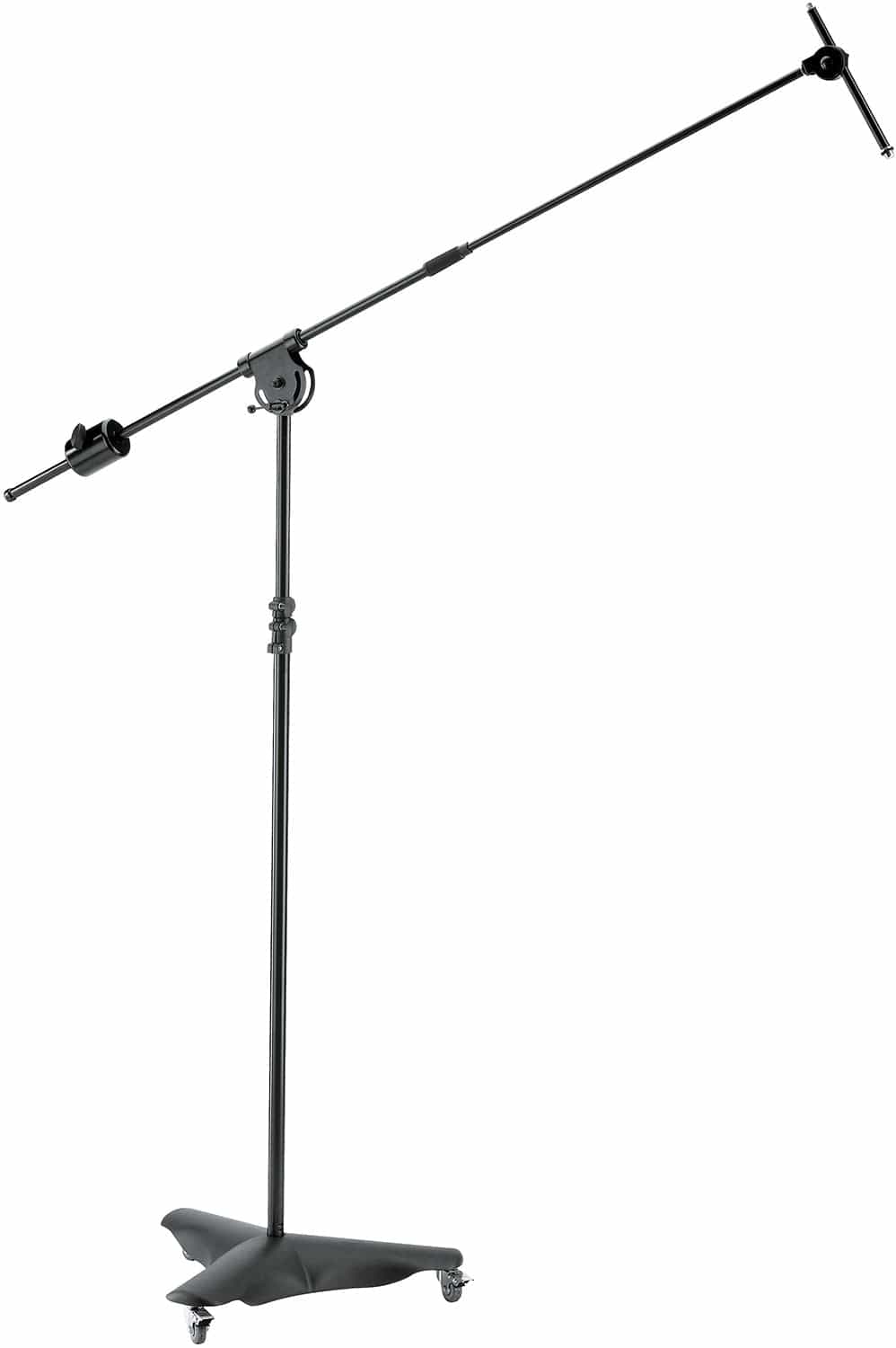 K&M 21430.500.55 Overhead Microphone Stand with 3 Lockable Castor Wheels - Black