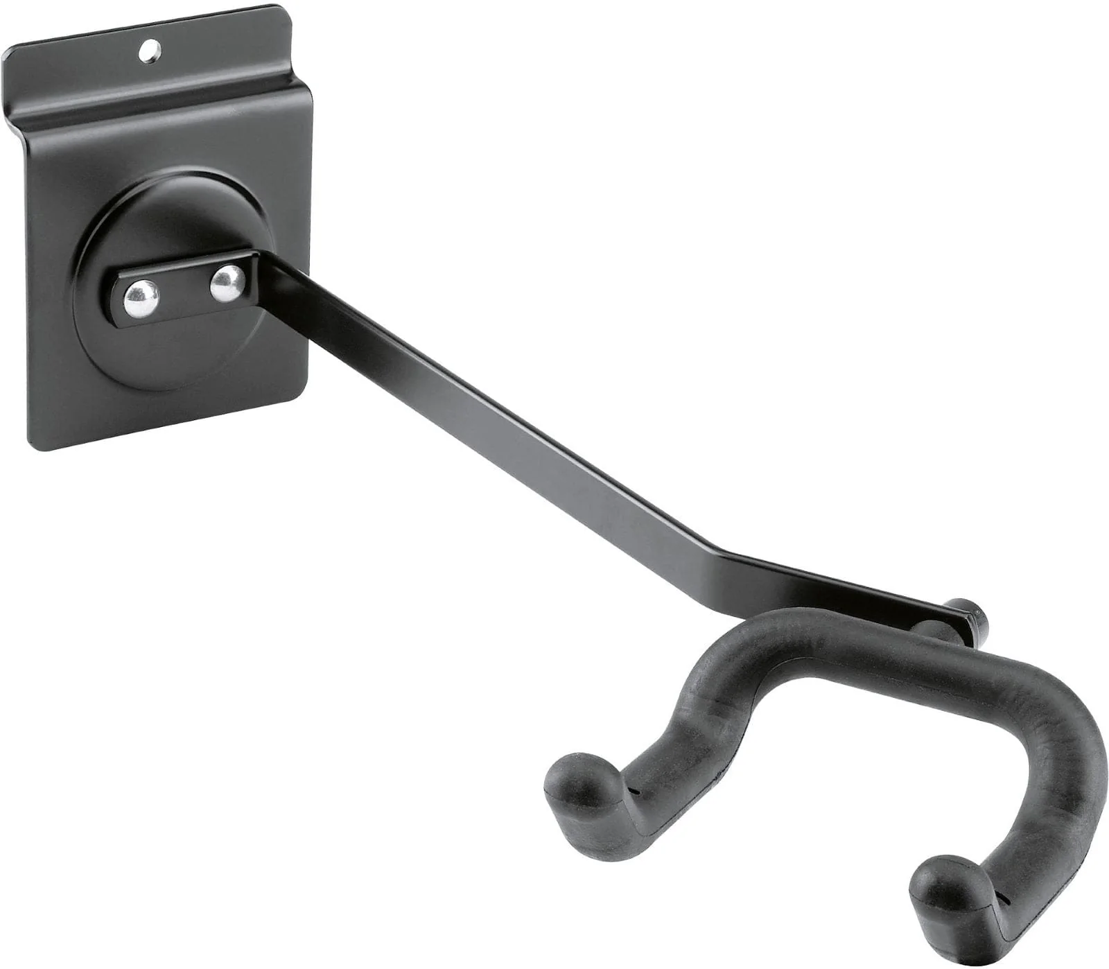 K&M 44180.000.55 Product Holder for Guitar - Right Facing Slatwall Mount - Black