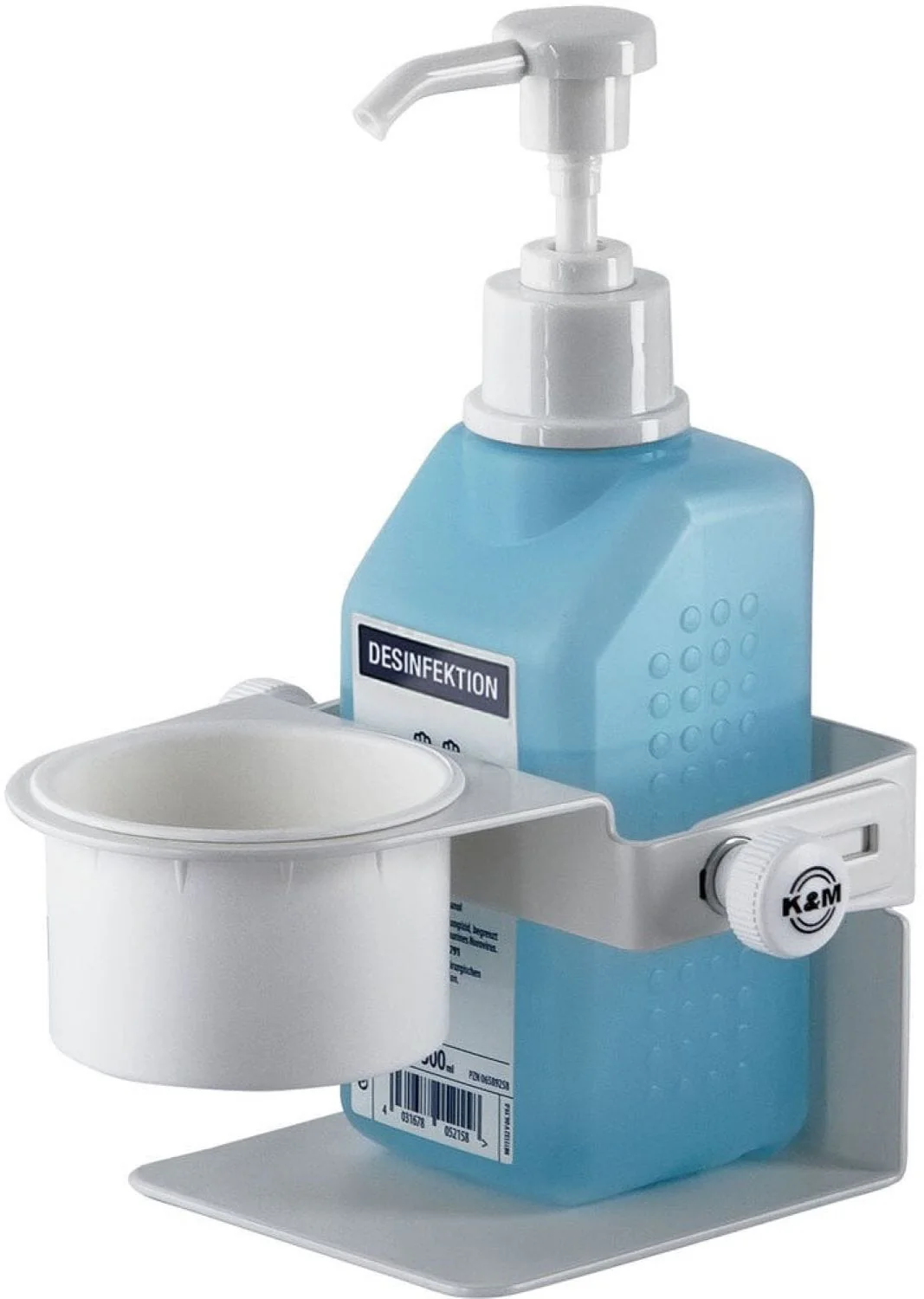 K&M 80370.000.76 Wall Mount / Table Stand for Hand Sanitizer - Pure White - Image 3