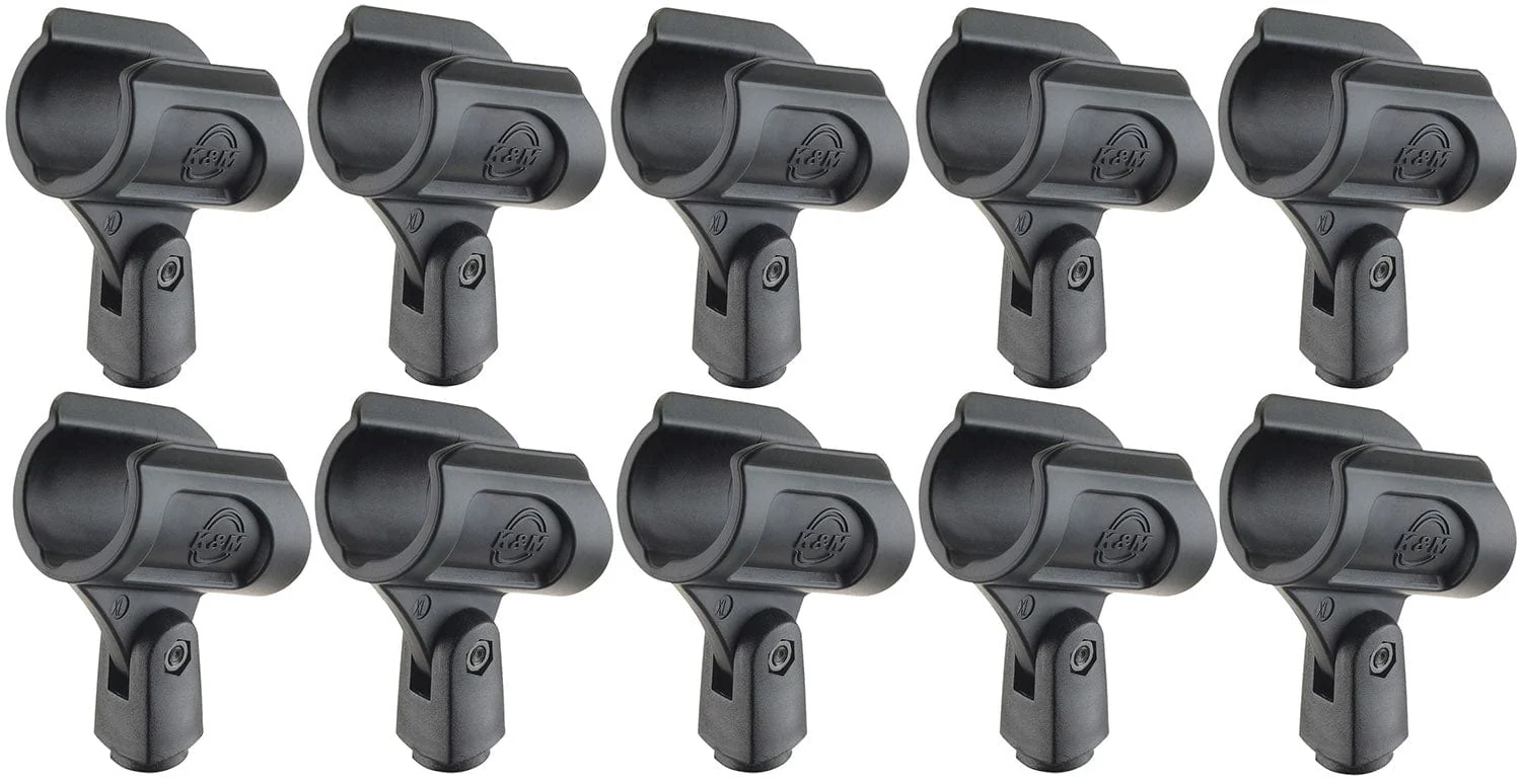 K&M 85070.510.55 Microphone Clip 10-Pack - Black