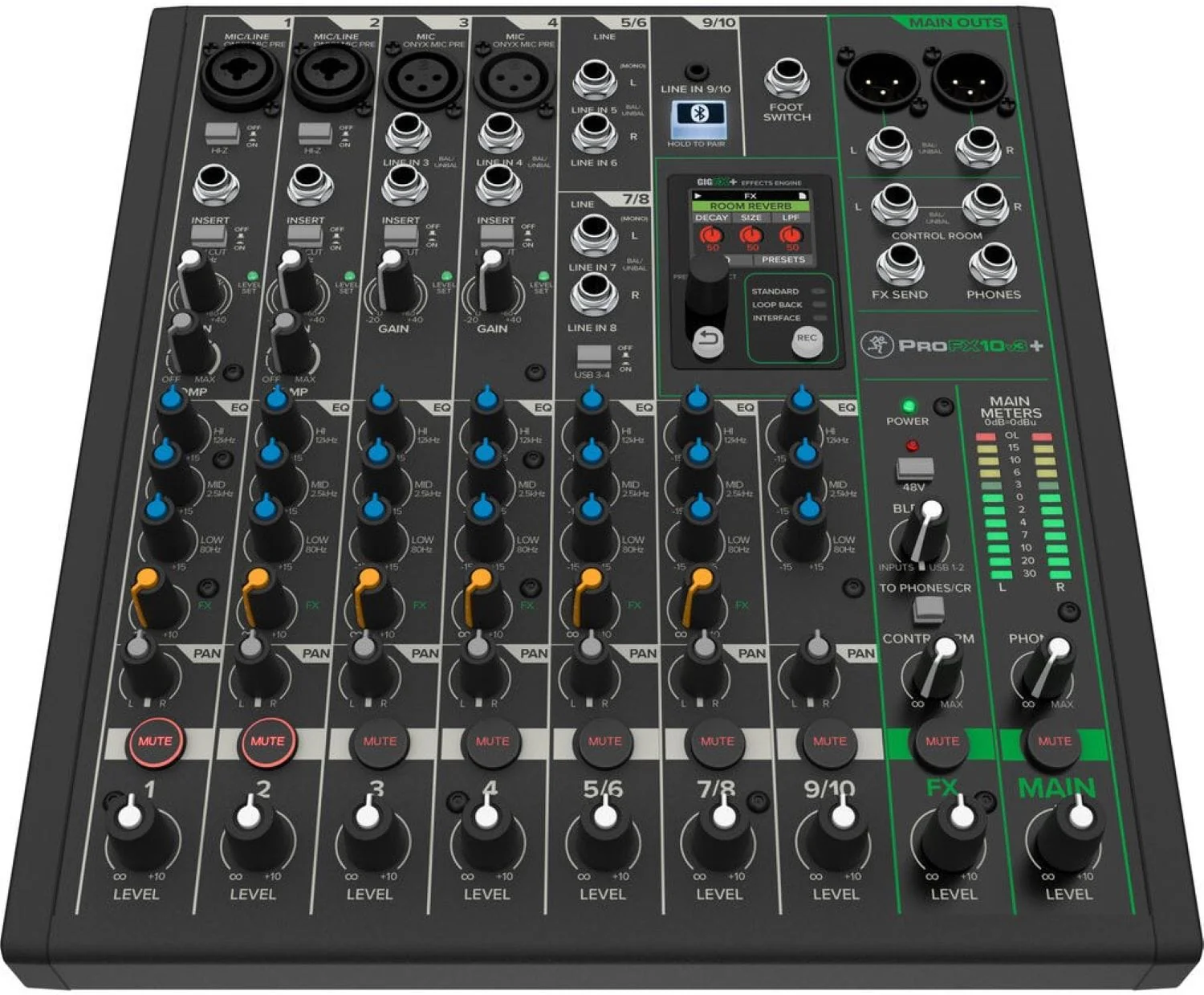 Mackie ProFX10v3+ 10-Channel Analog Mixer with Enhanced FX/USB Recording Modes/Bluetooth - Image 4