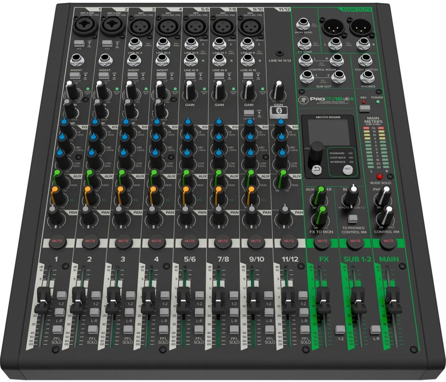 Mackie ProFX12v3+ 12-Channel Analog Mixer with Enhanced FX/USB Recording Modes/Bluetooth - Image 3