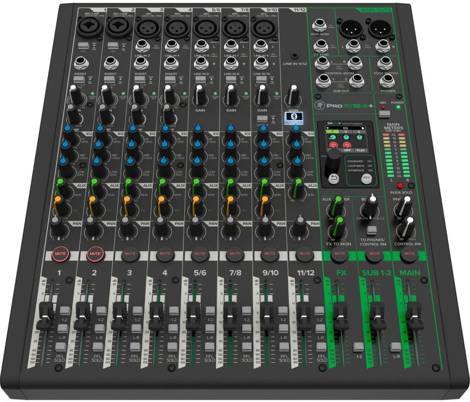 Mackie ProFX12v3+ 12-Channel Analog Mixer with Enhanced FX/USB Recording Modes/Bluetooth - Image 4