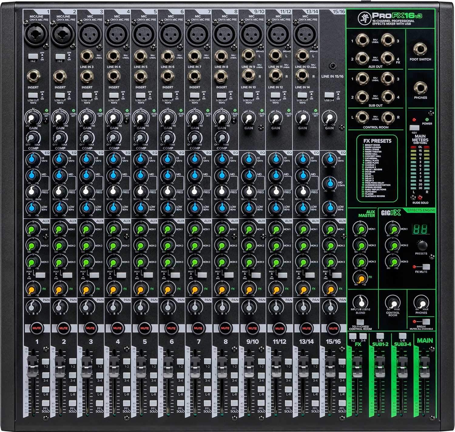 Mackie ProFX16v3 16-Channel 4-Bus Effects Mixer with USB - Image 6