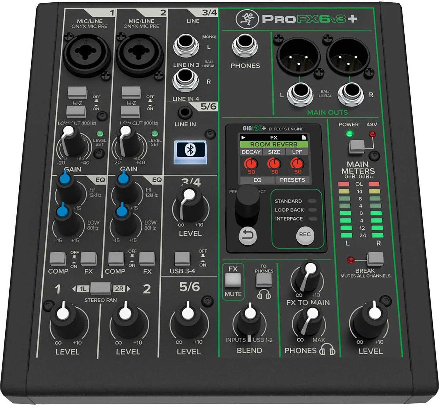 Mackie ProFX6v3+ 6-Channel Analog Mixer with Enhanced FX / USB Recording and Bluetooth - Image 4
