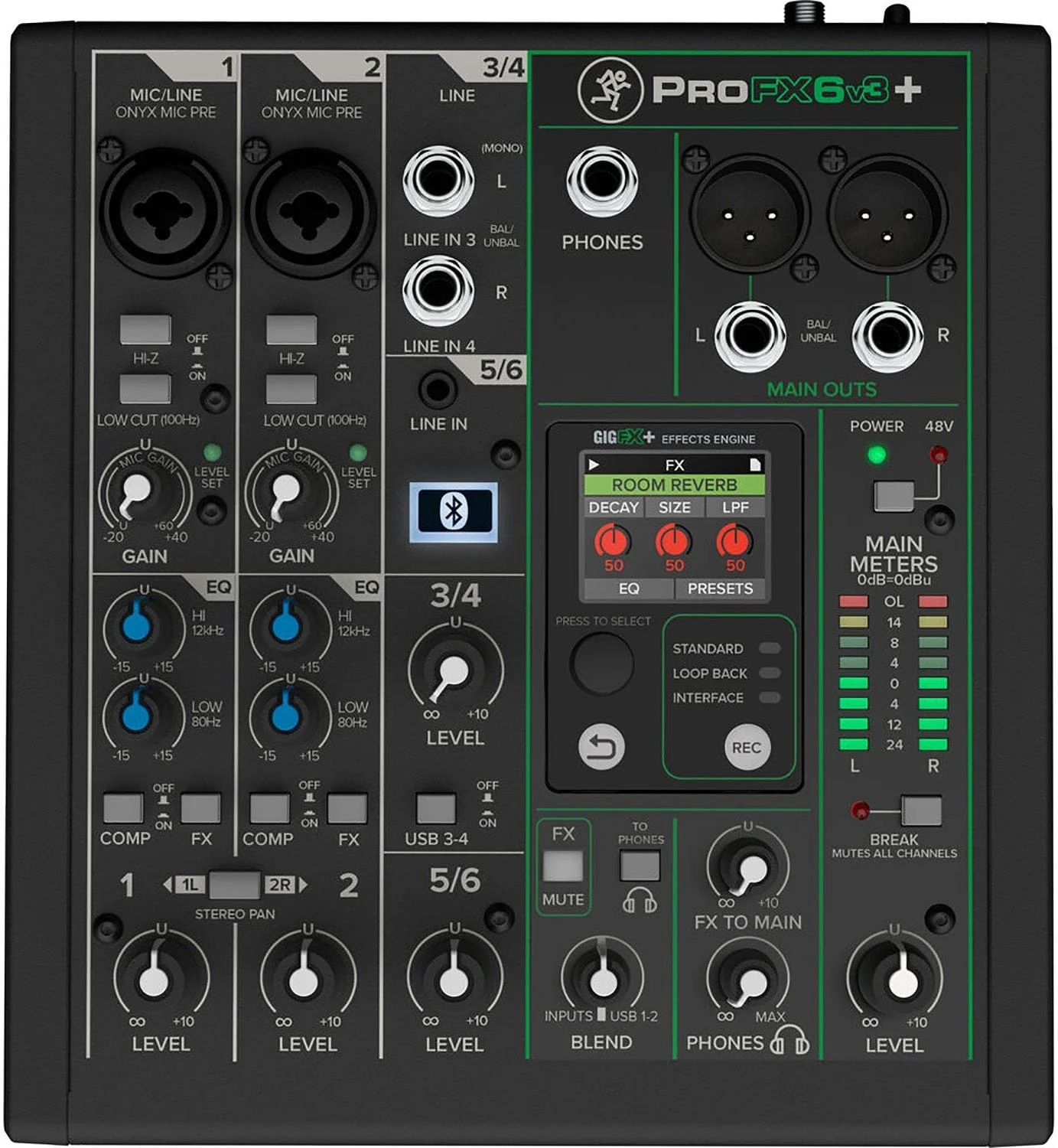 Mackie ProFX6v3+ 6-Channel Analog Mixer with Enhanced FX / USB Recording and Bluetooth - Image 6
