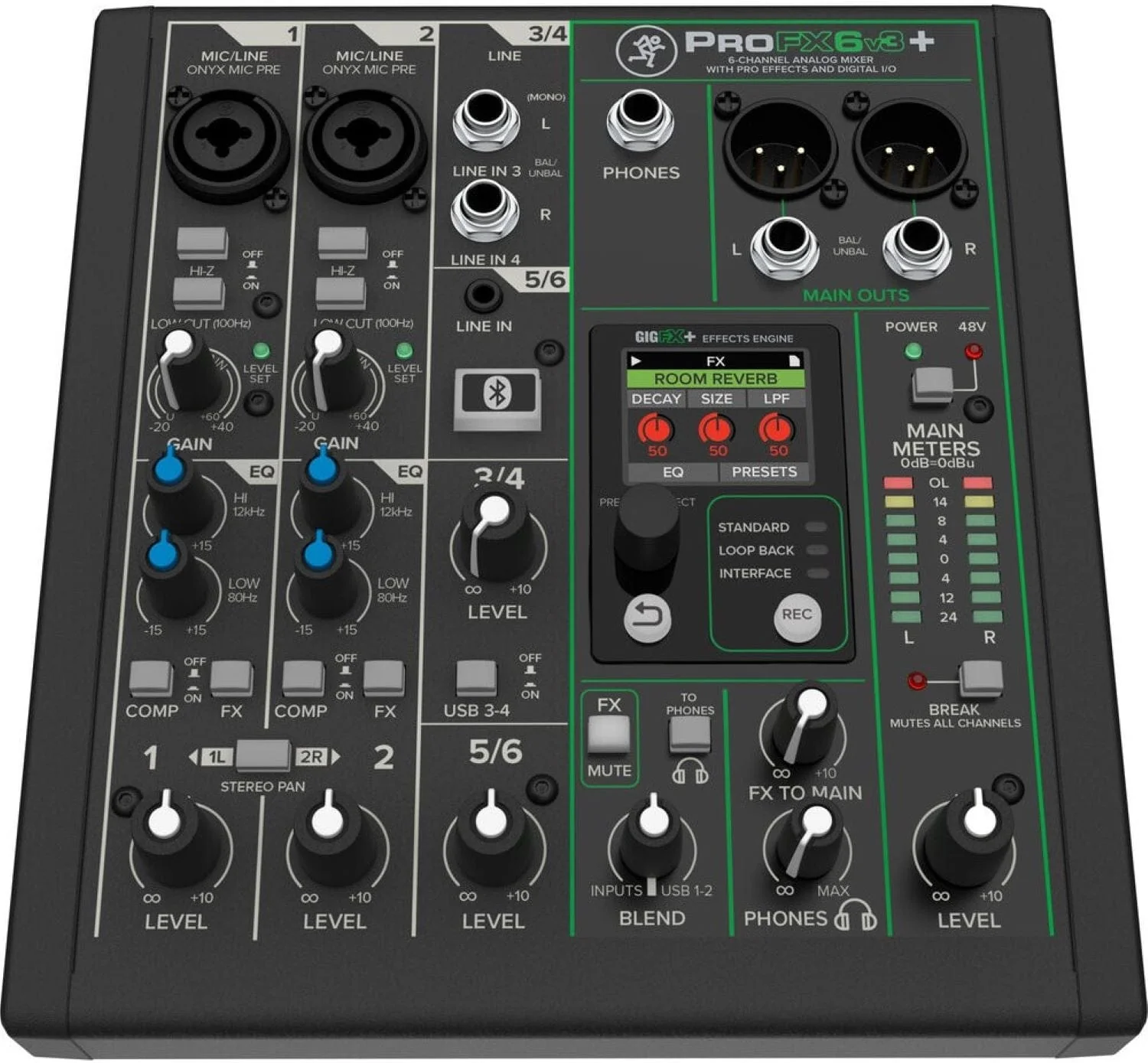 Mackie ProFX6v3+ 6-Channel Analog Mixer with Enhanced FX/USB Recording Modes/Bluetooth - Image 3