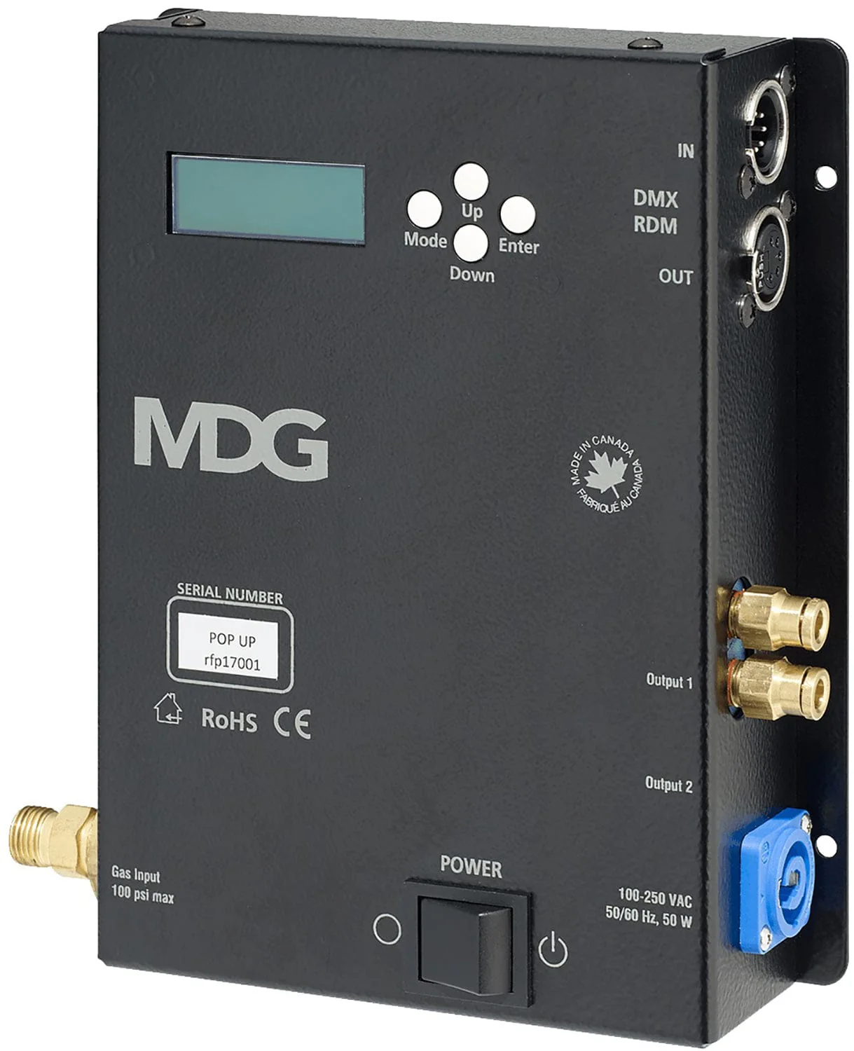 MDG DMX/RDM Pneumatic Round Floor Pocket - 5 Inch Fog Input - Image 2