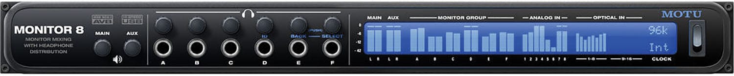 MOTU Monitor 8 Monitor Mixer / Headphone Amp and USB-2 / AVB Audio Interface - Image 2