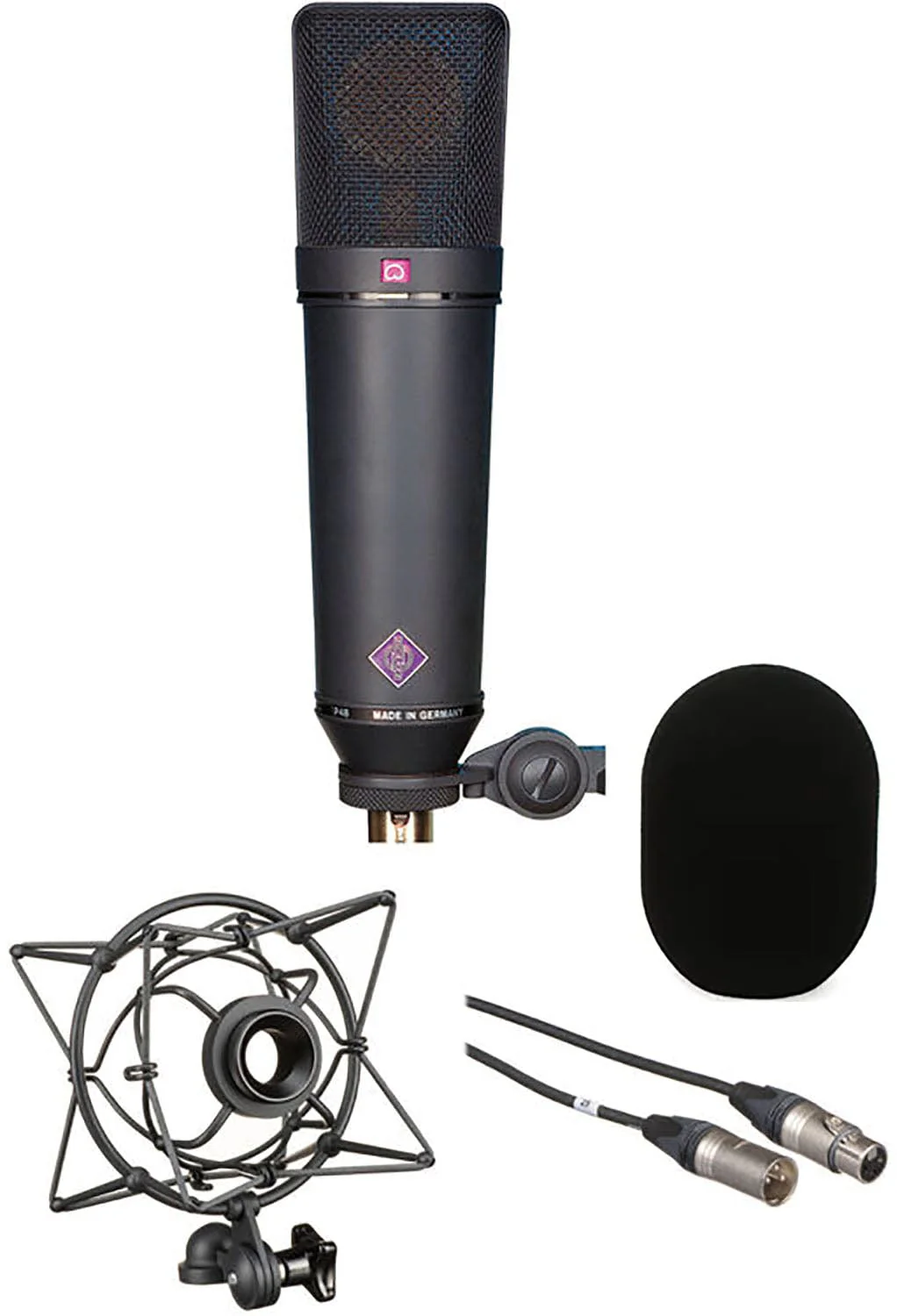 Neumann U-87-AI-MT-SET-Z Set with U 87 AI Microphone / EA 87 Mount / WS 87 Filter / Cable - Black