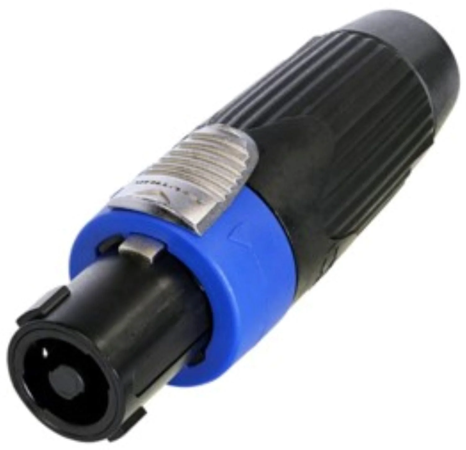 Neutrik US 4 Pole Female Cable Connector, Black Metal Housing, Chuck Type Strain Relief