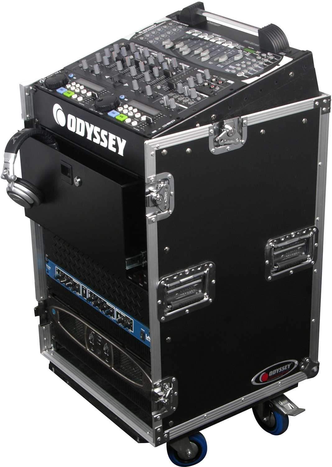 Odyssey ATA Rack 10U Slant 14U Vertical w Wheels - Image 2