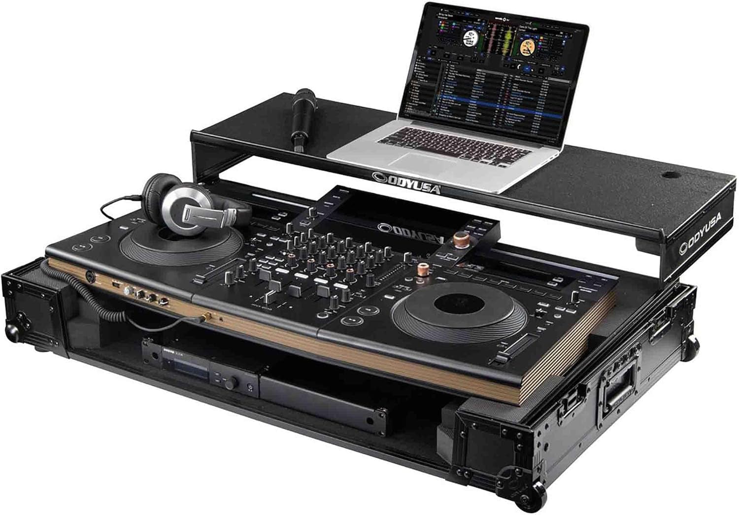 Odyssey FFXOPUSQUADCW1 Pioneer DJ OPUS-QUAD Flight Case with Gliding Laptop Platform and Wheels